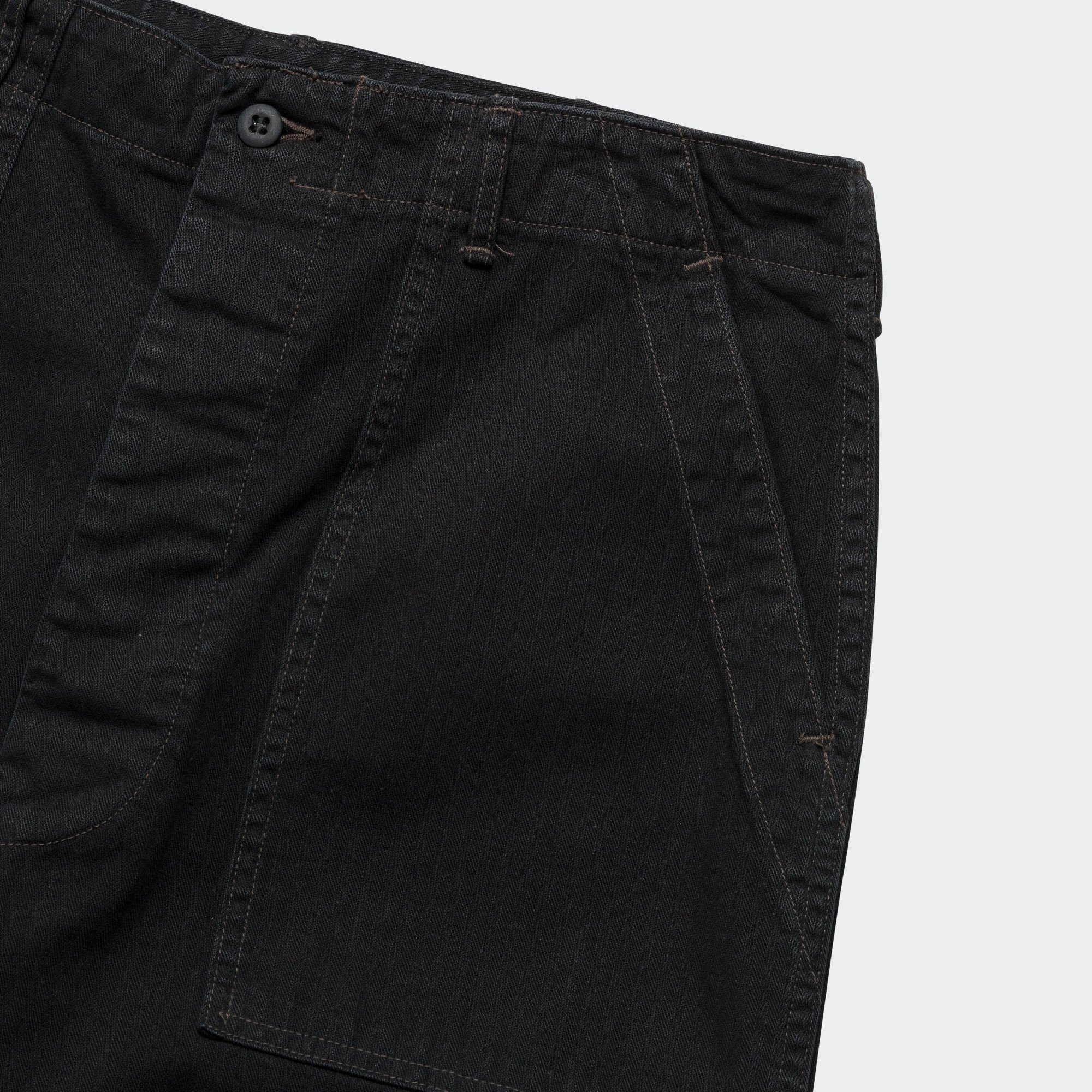 Herringbone Summer Fatigue Pants - Black stain guard Urban Look