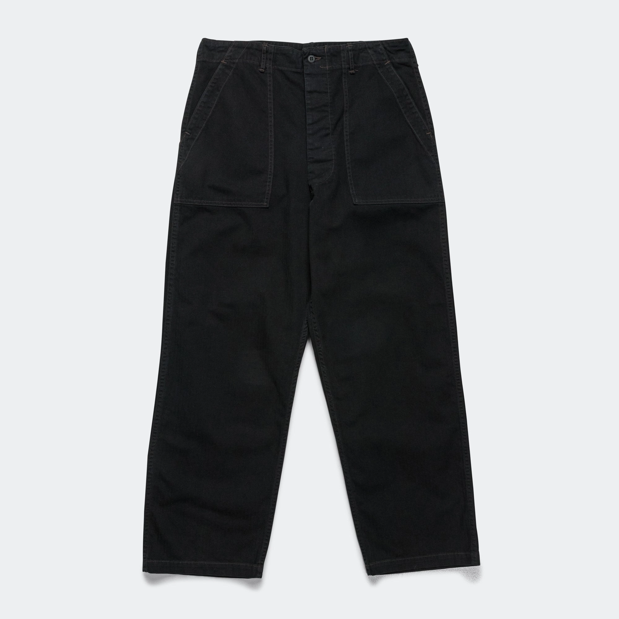 Core Utility Herringbone Summer Fatigue Pants - Black