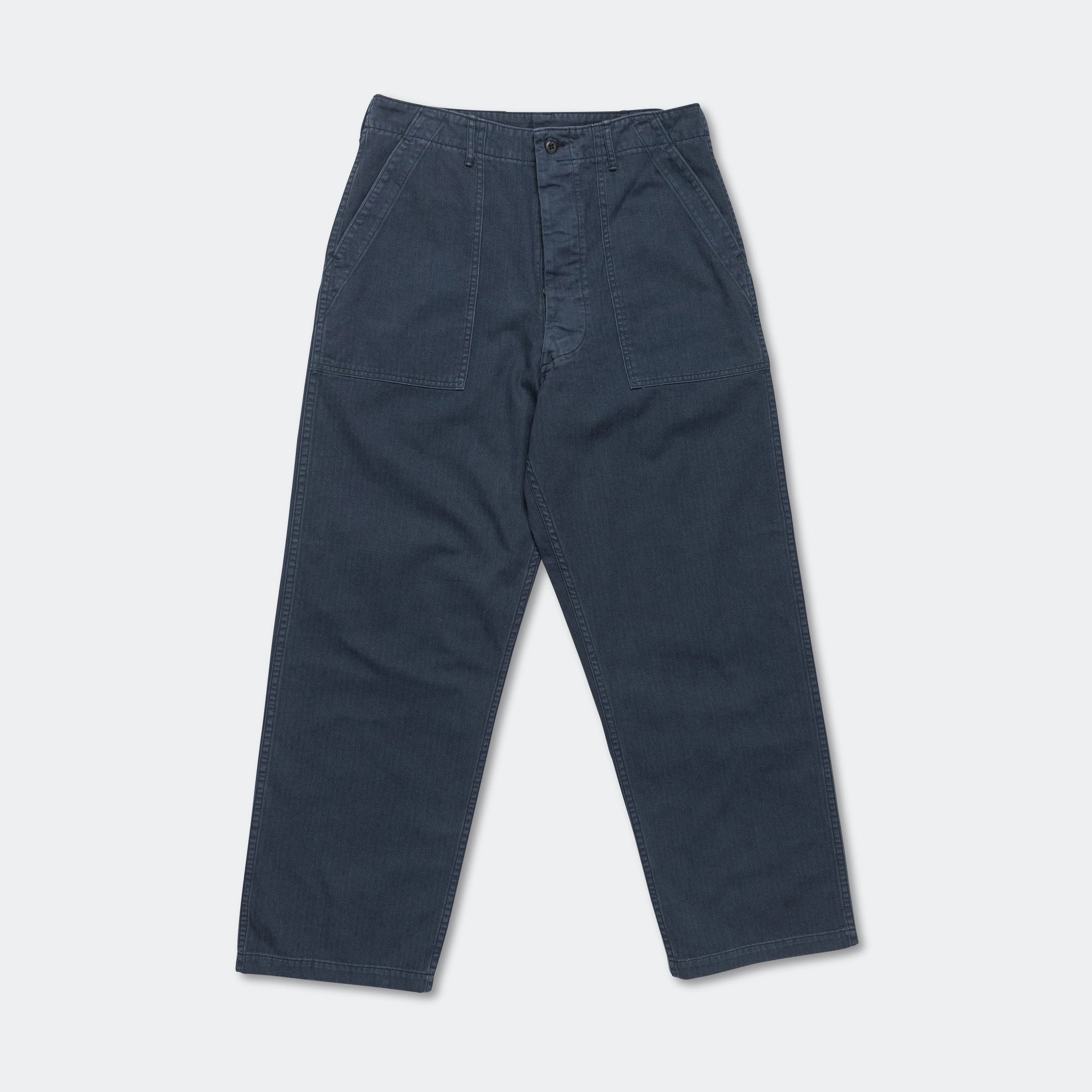 Herringbone Summer Fatigue Pants - Navy Layered Look Breathable Wearable