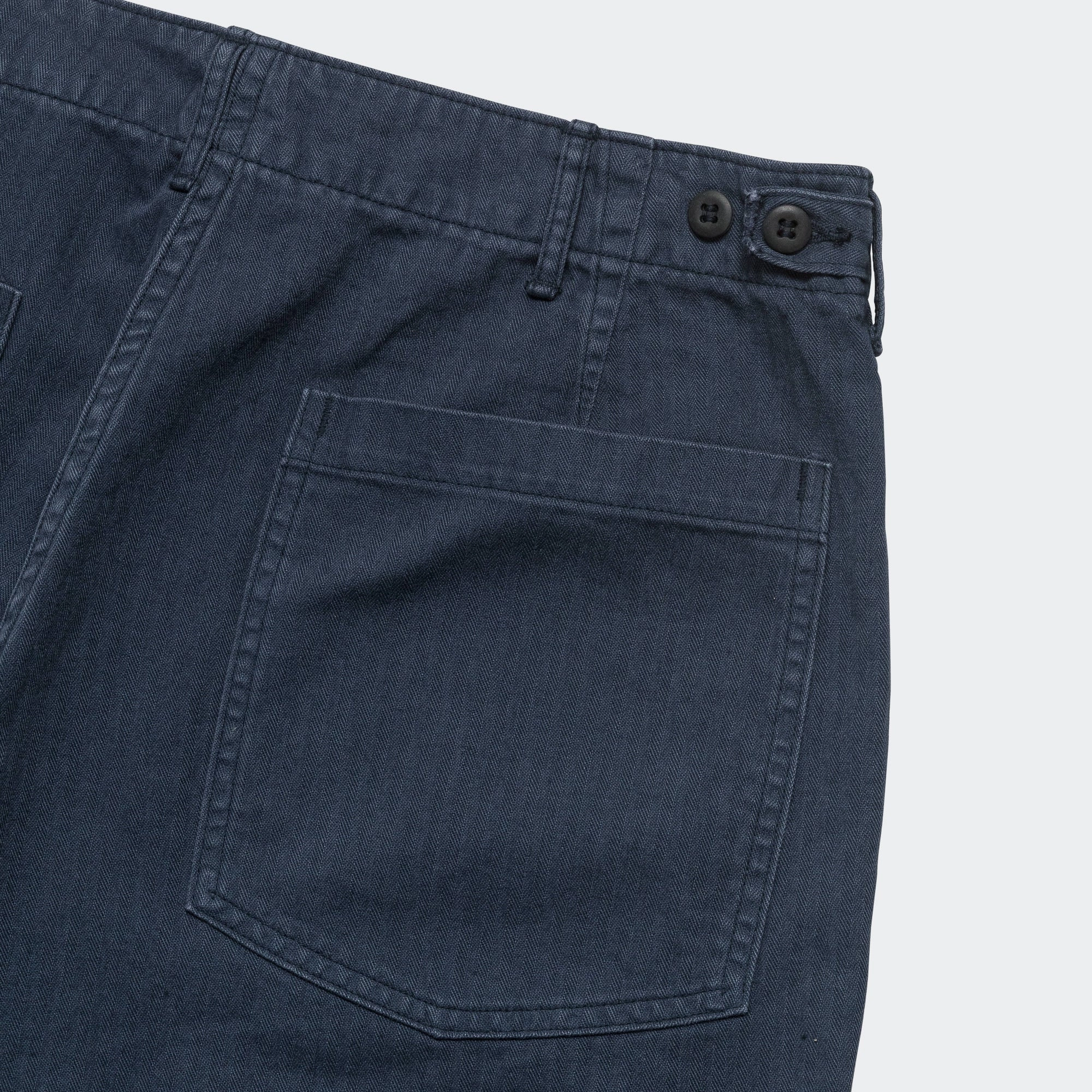 Pocket Reinforcement Herringbone Summer Fatigue Pants - Navy