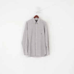 Paul & Shark Yachting Men 44 17.5 XXL Casual Shirt Multicolour Check Cotton Top decorative element