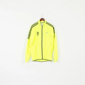 Beret cyclist Adidas Men L Run Jacket Neon Yellow Running Dublin Marathon 2013 Climaproof Top