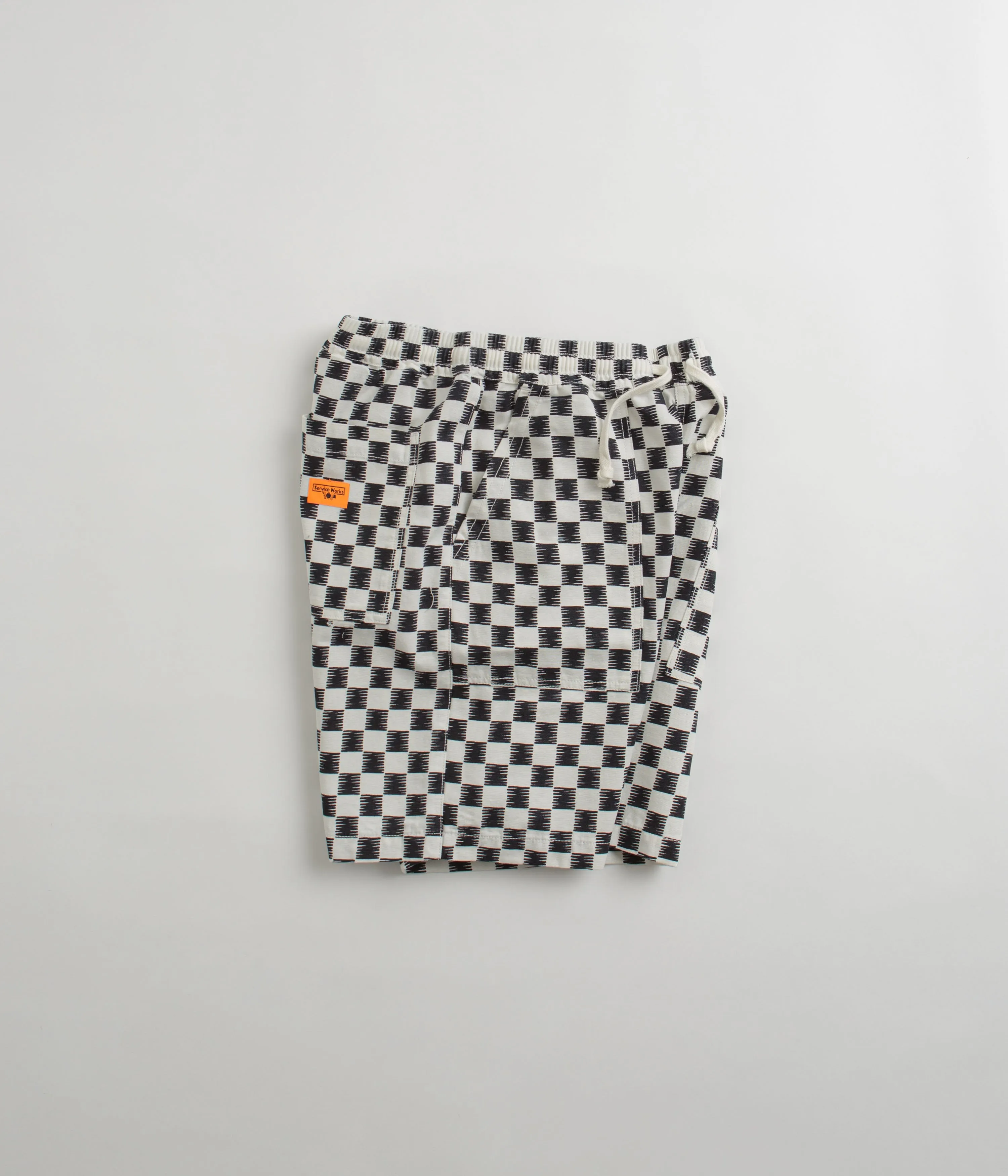 Exclusive item Bootcut style Service Works Classic Chef Shorts - Black / White Checker
