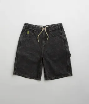 Butter Goods Weathergear Denim Shorts - Faded Black Reinforced Gusset Printed design