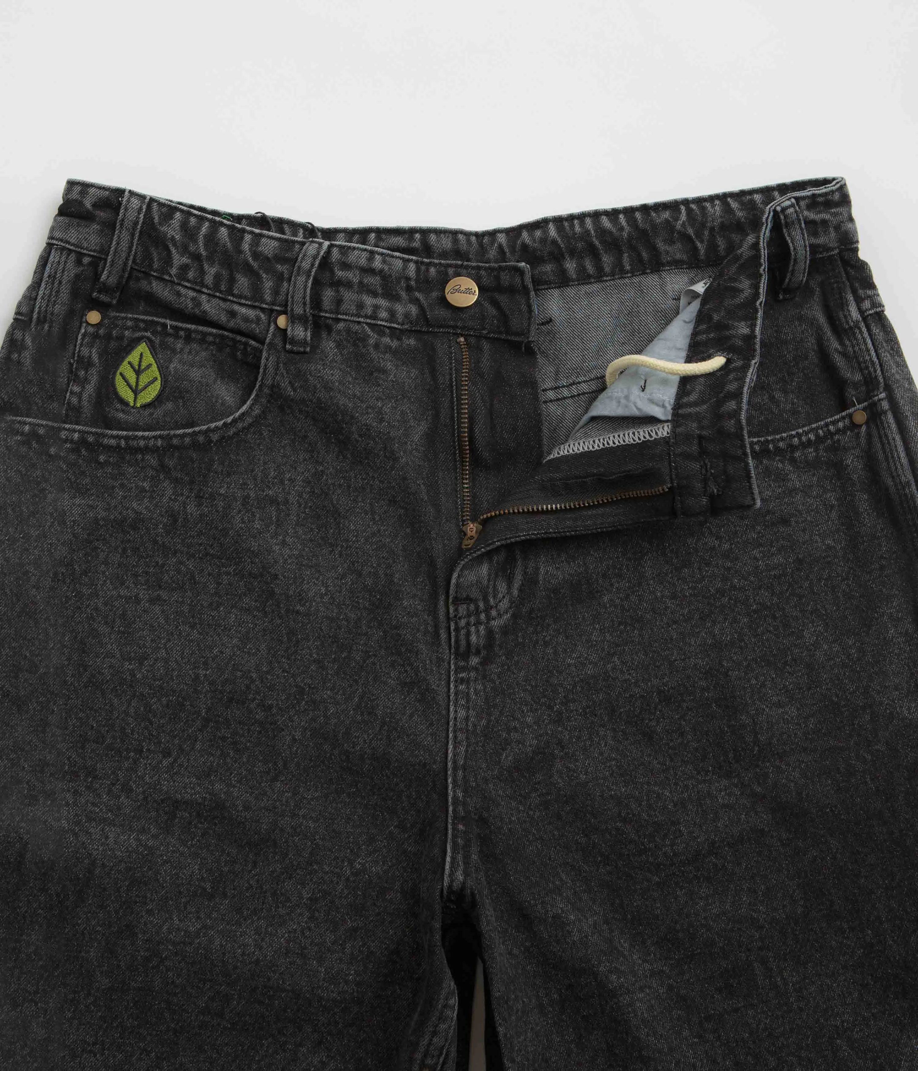 school clothing Thermal Regulating Fabric Butter Goods Weathergear Denim Shorts - Faded Black