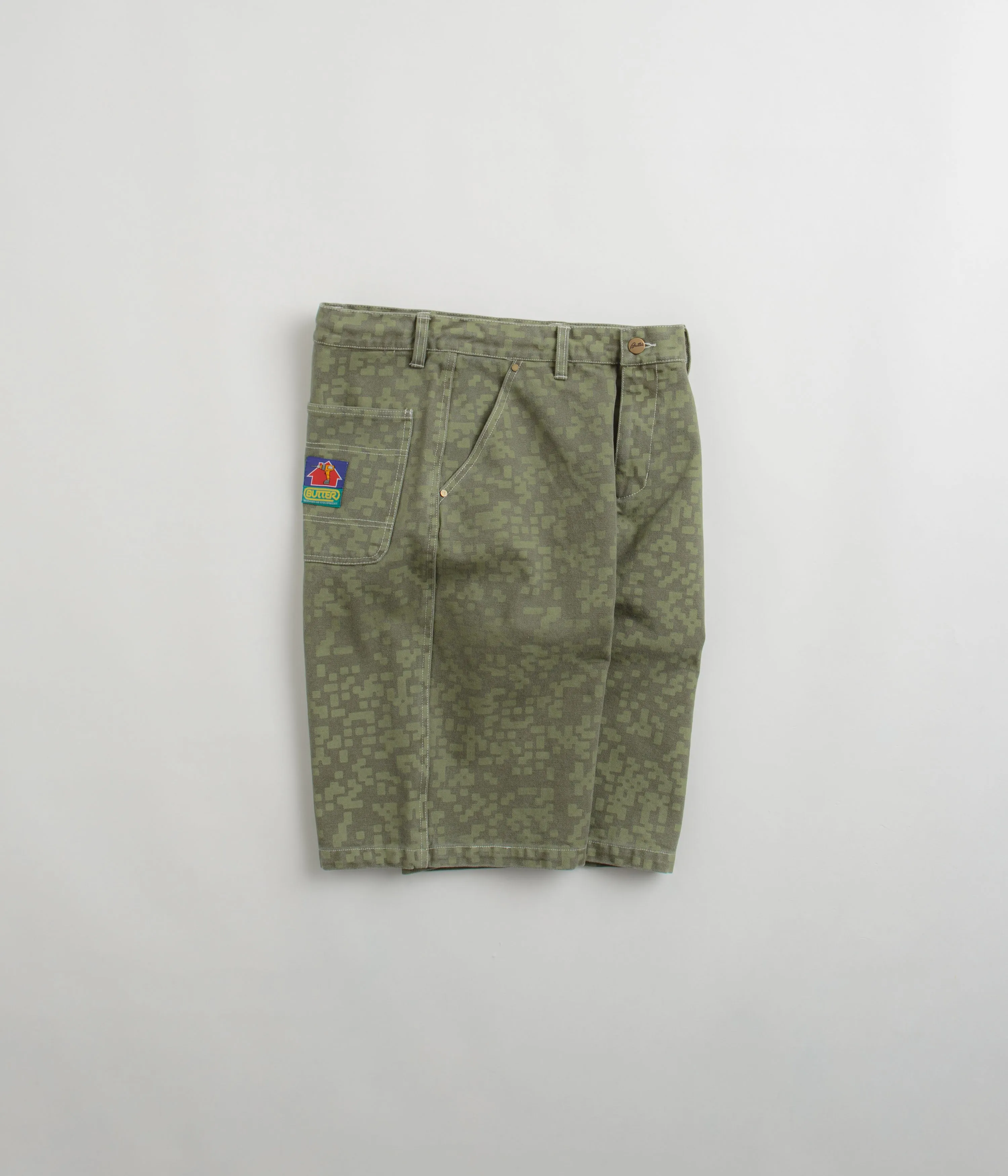 Snag Free Fabric Butter Goods Work Shorts - Army