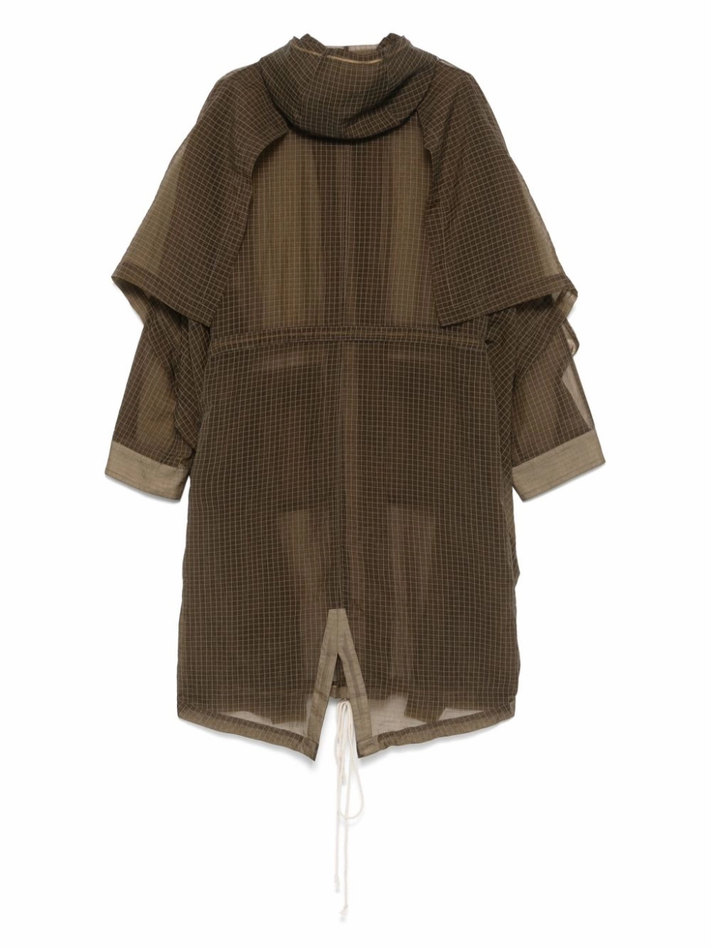 Double Layered Cuffs Winter Look Uncut Parka - Military Olive