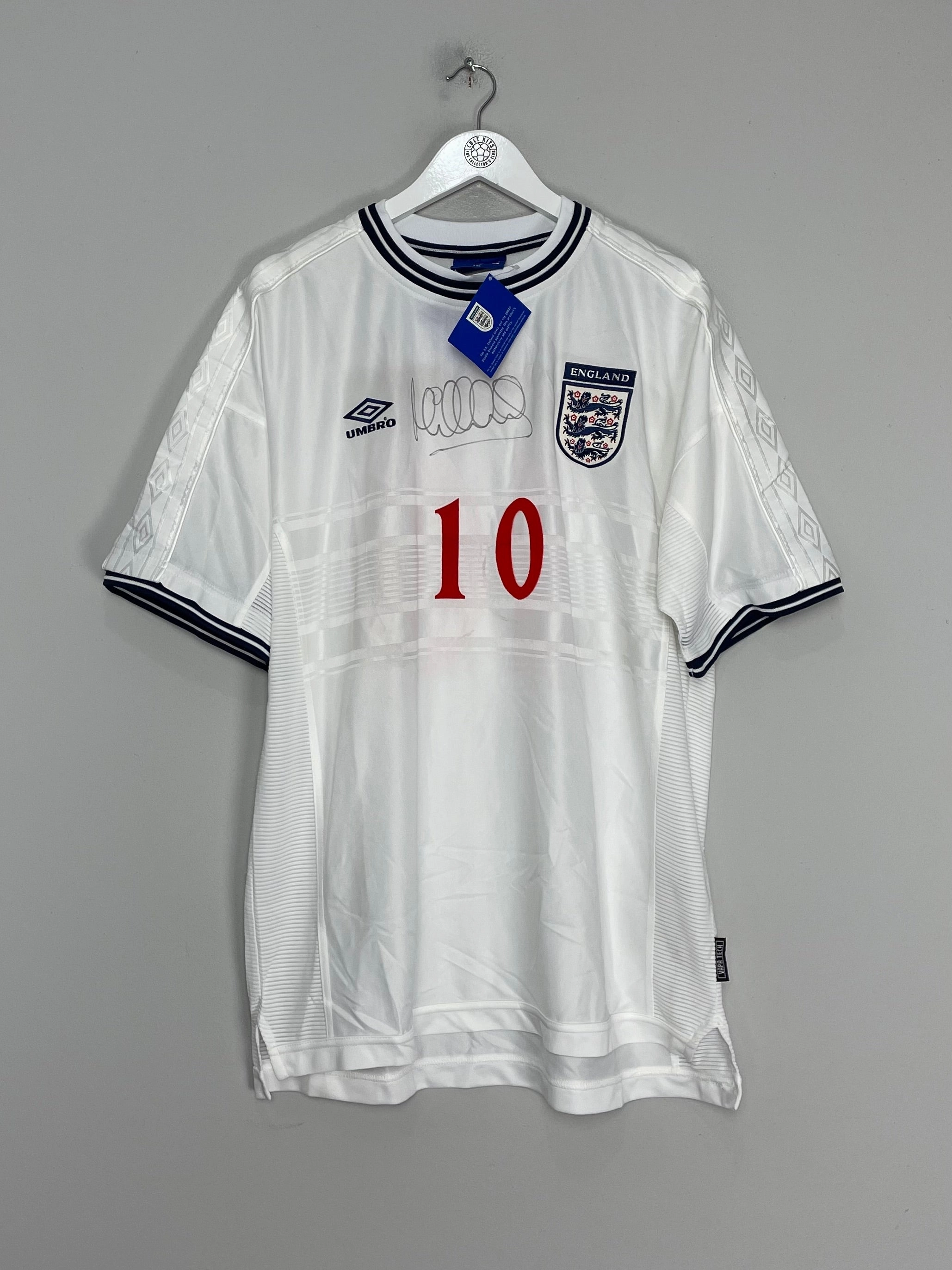 Heat Zone Fit 1999/01 ENGLAND OWEN #10 *BNWT* SIGNED HOME SHIRT (XXL) UMBRO