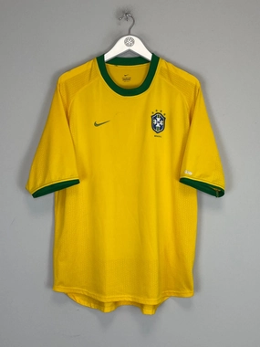 Athletic Silicone Trim Odor Resistant Treatment 2000/02 BRAZIL HOME SHIRT (L) NIKE