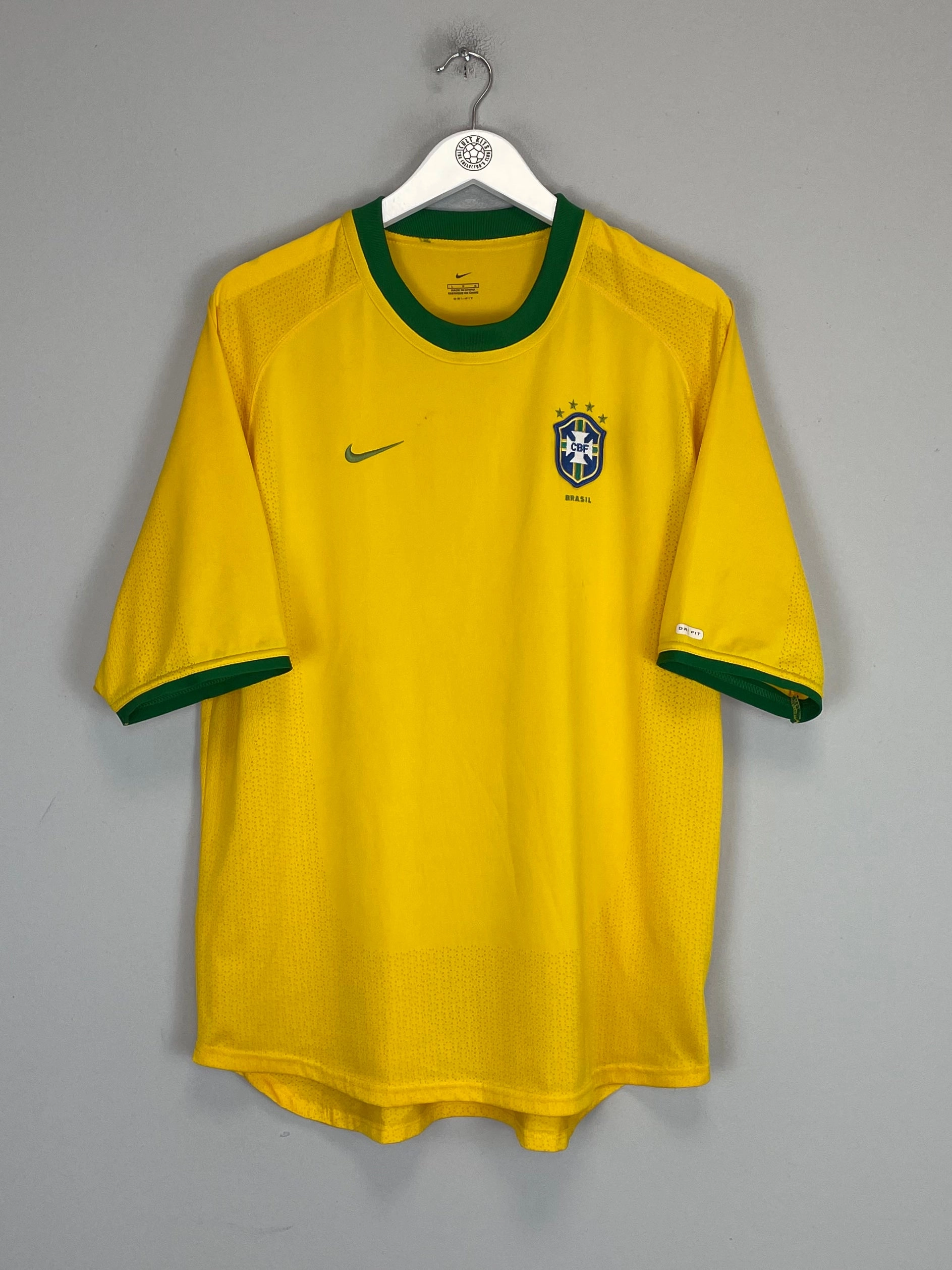 Athletic Silicone Trim Odor Resistant Treatment 2000/02 BRAZIL HOME SHIRT (L) NIKE