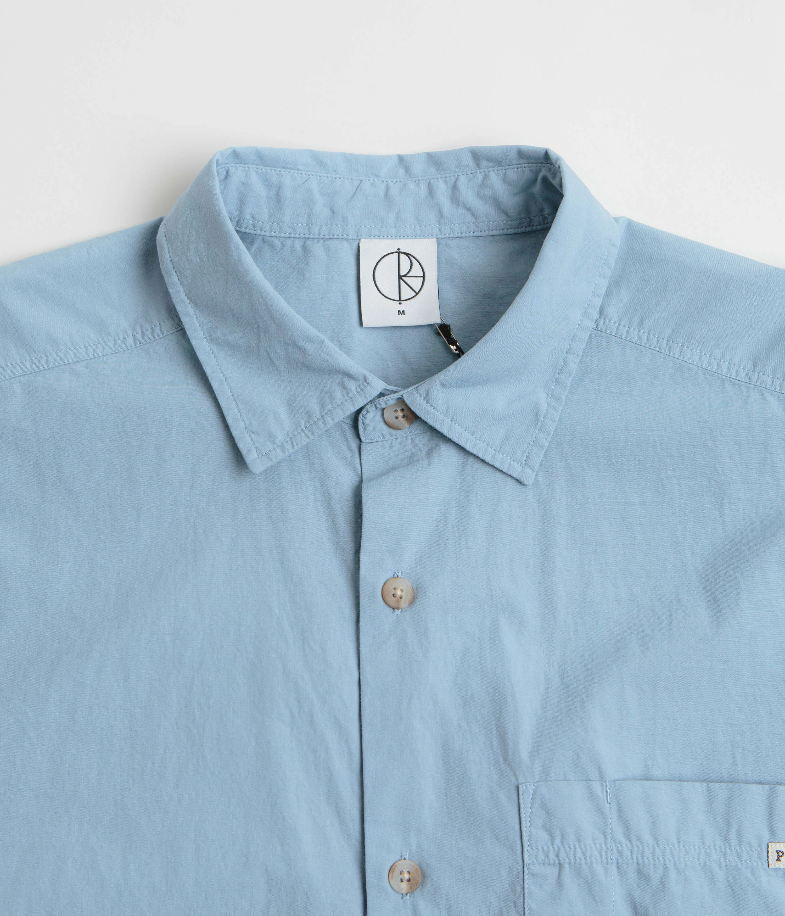 Polar Mitch Short Sleeve Shirt - Dove Blue Fitted Cut