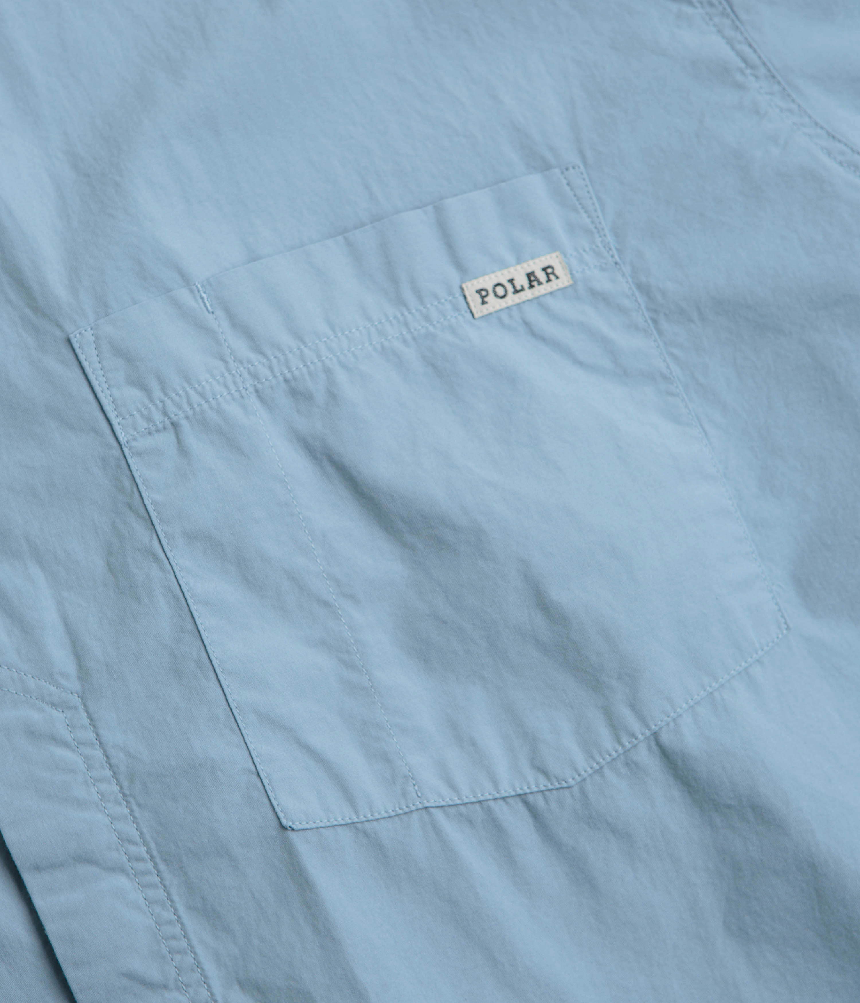 Chic Look Zip Front Polar Mitch Short Sleeve Shirt - Dove Blue