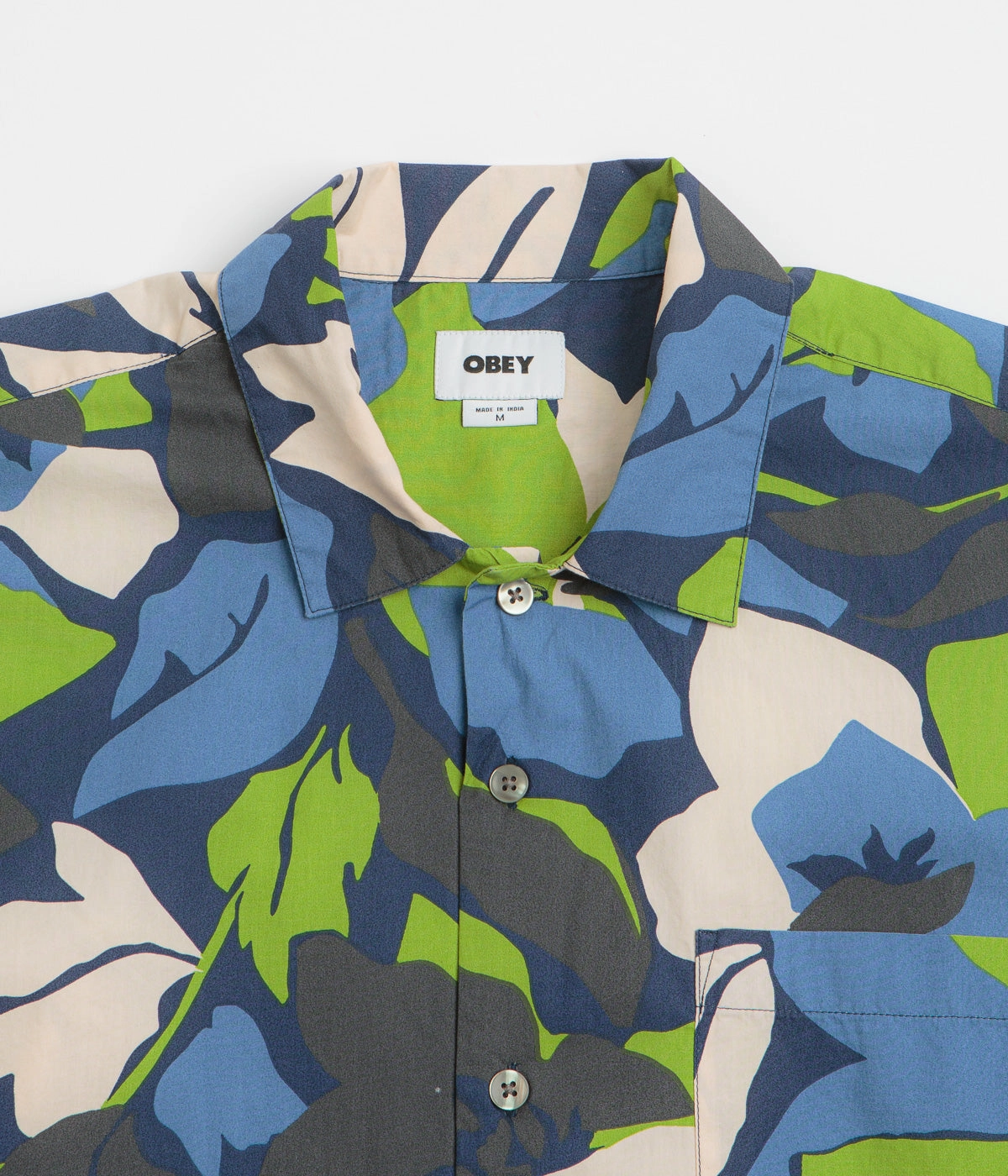 Obey Maxwell Short Sleeve Shirt - Navy Multi Neutral Shade Cool Comfort