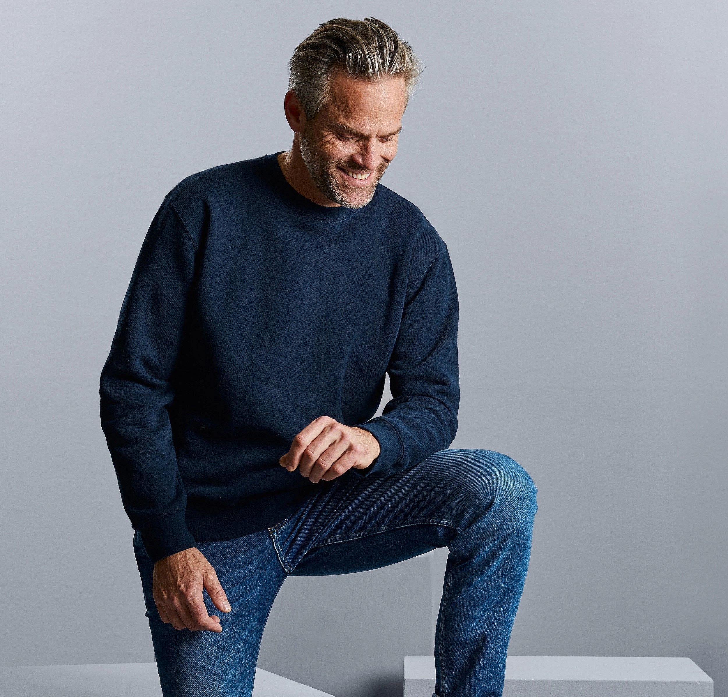 Sweatshirt with set in sleeves | BLACK Hoodie Fashion Office Wear