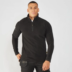 Hobson 1/4 Zip Microfleece | BLACK Stretch Fabric