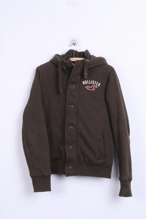 Effortless Comfort HOLLISTER California Mens S Sweatshirt Jumper Green Padded Cotton