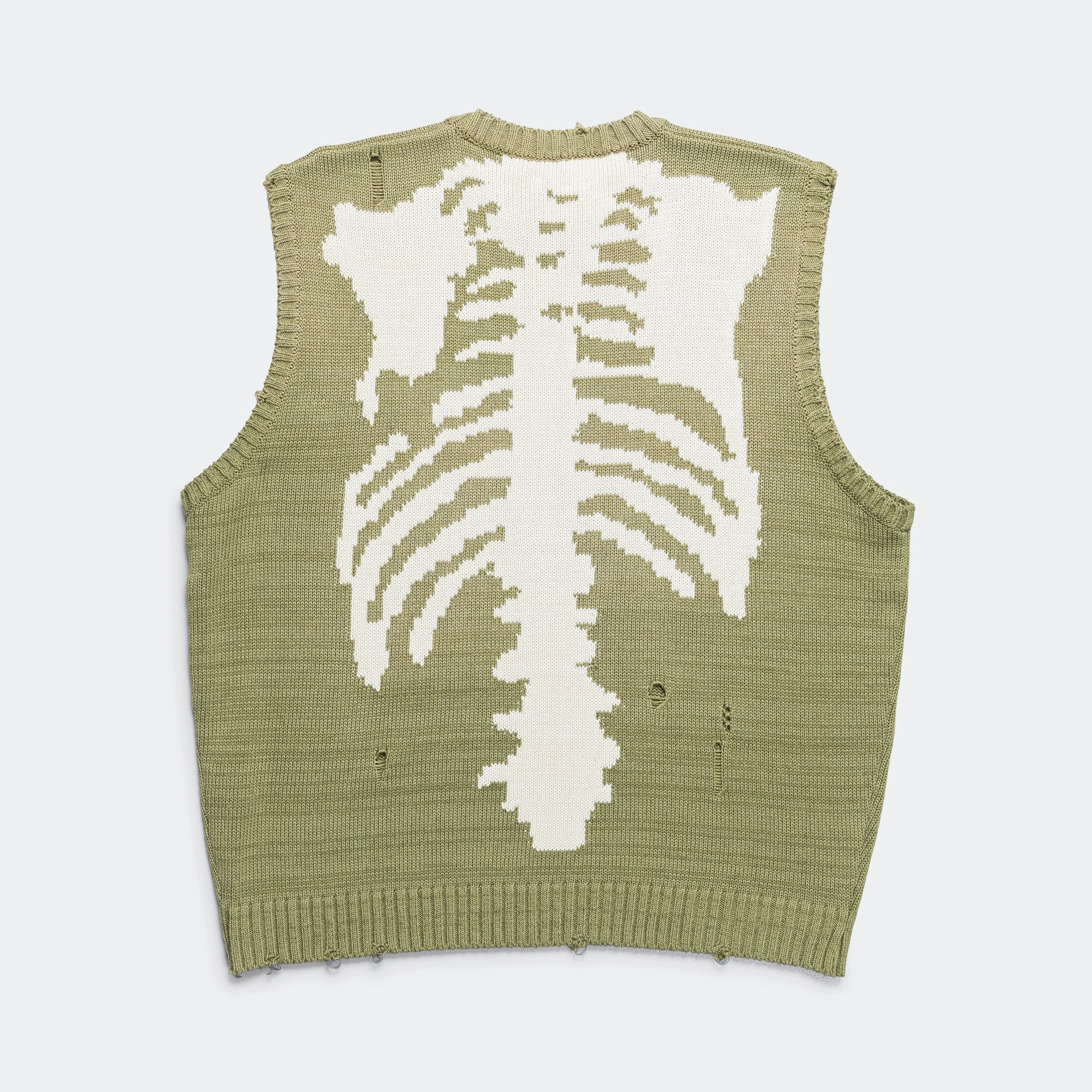 5G Cotton Knit BONE Vest - Khaki Foldable Collar Water resistant coating