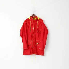 Noise Reduced Fabric Elastic Helly Hansen Men L Jacket Red Outdoor Hooded Parka Full Zipper Sailing Top