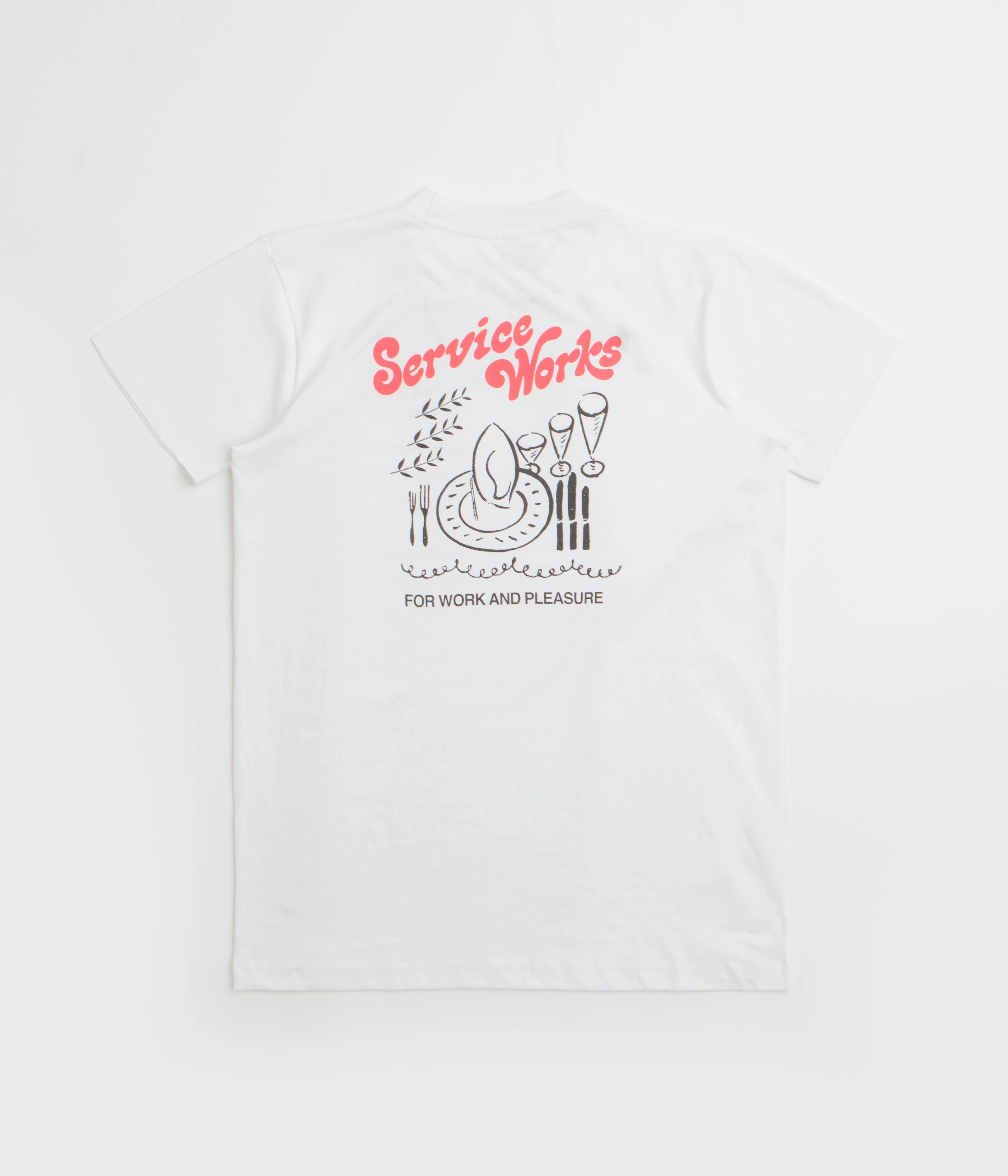 Service Works Work   Pleasure T-Shirt - White Functional Wearable harmonious