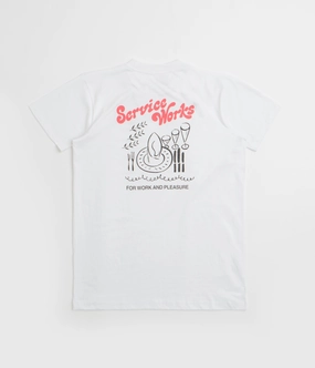 Service Works Work   Pleasure T-Shirt - White Functional Wearable harmonious