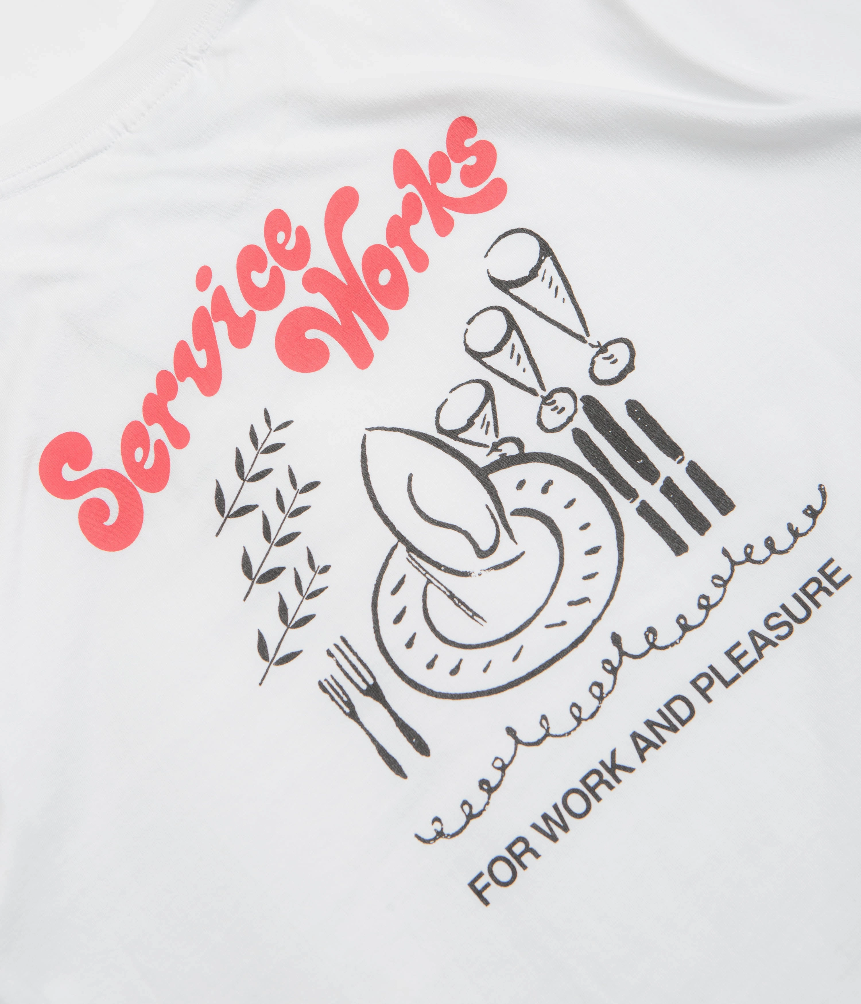 Comfy Wardrobe Service Works Work   Pleasure T-Shirt - White