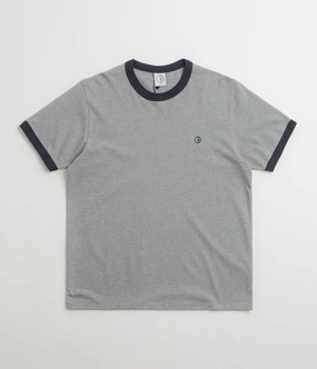 Eco Friendly Dyes Breathable Design Polar Ringer T-Shirt - Heather Grey / Navy / Navy