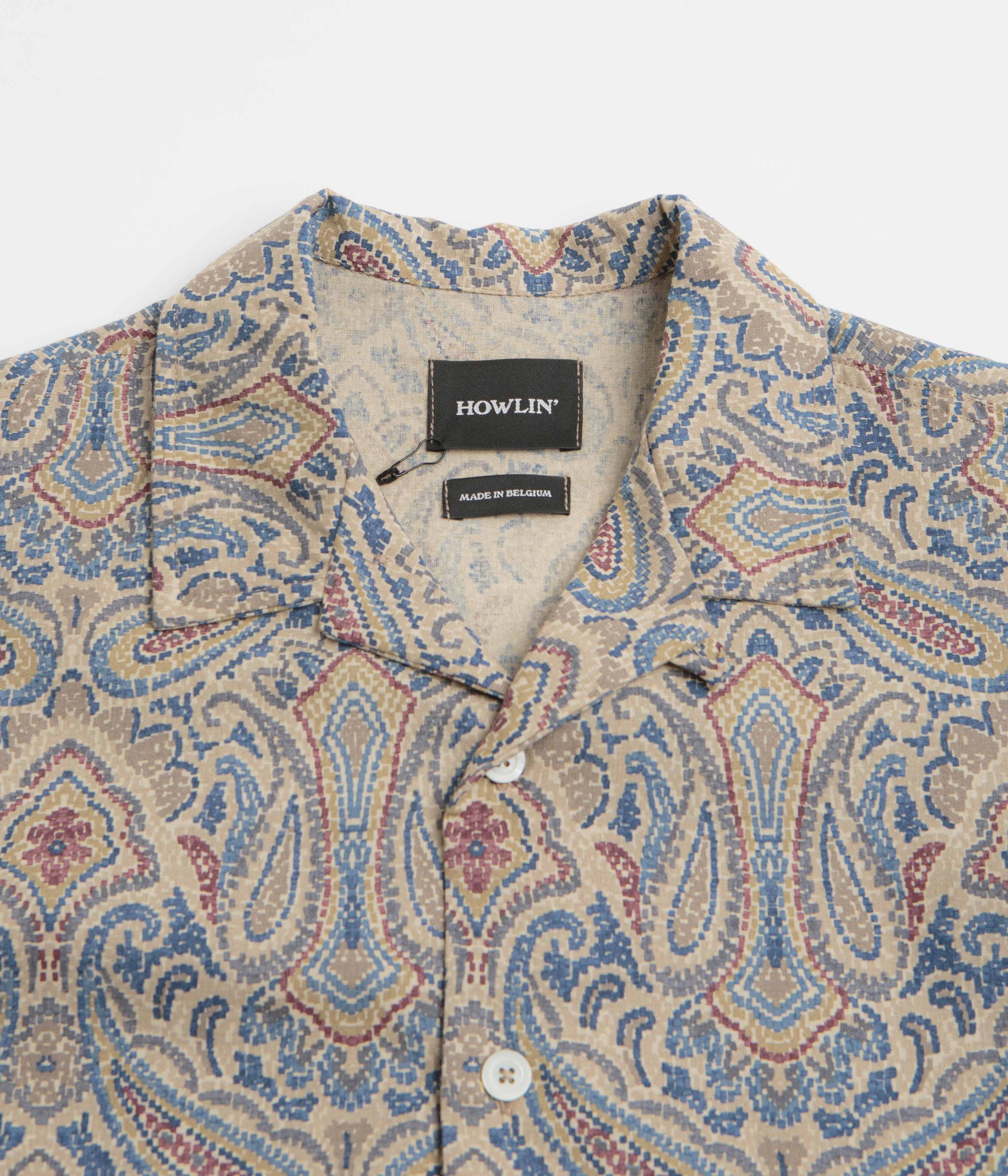Howlin' Cocktail D??Amore Short Sleeve Shirt - Sand Psych Paisley Spring Break Wrinkle Resistant Finish