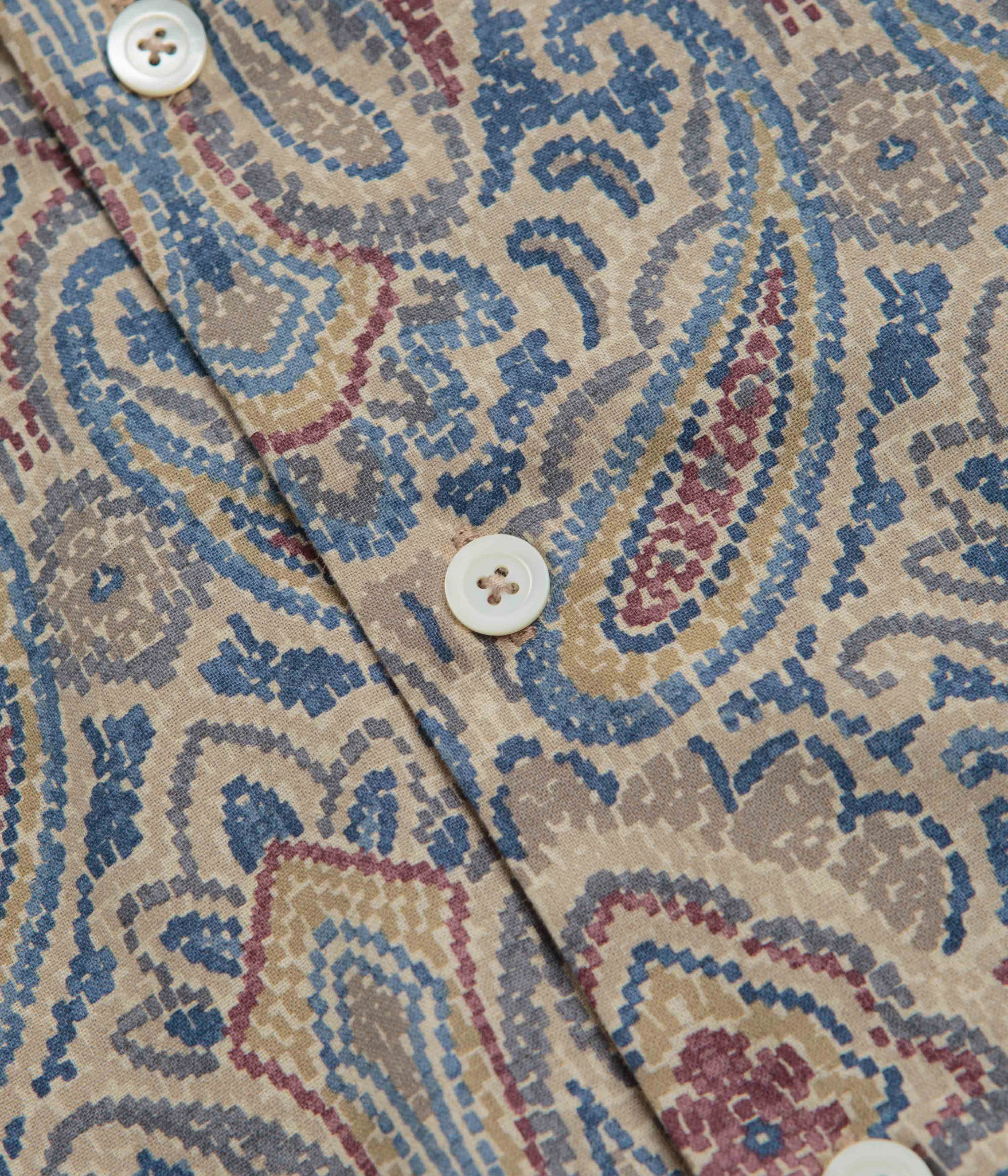 Evening Elegance Howlin' Cocktail D??Amore Short Sleeve Shirt - Sand Psych Paisley