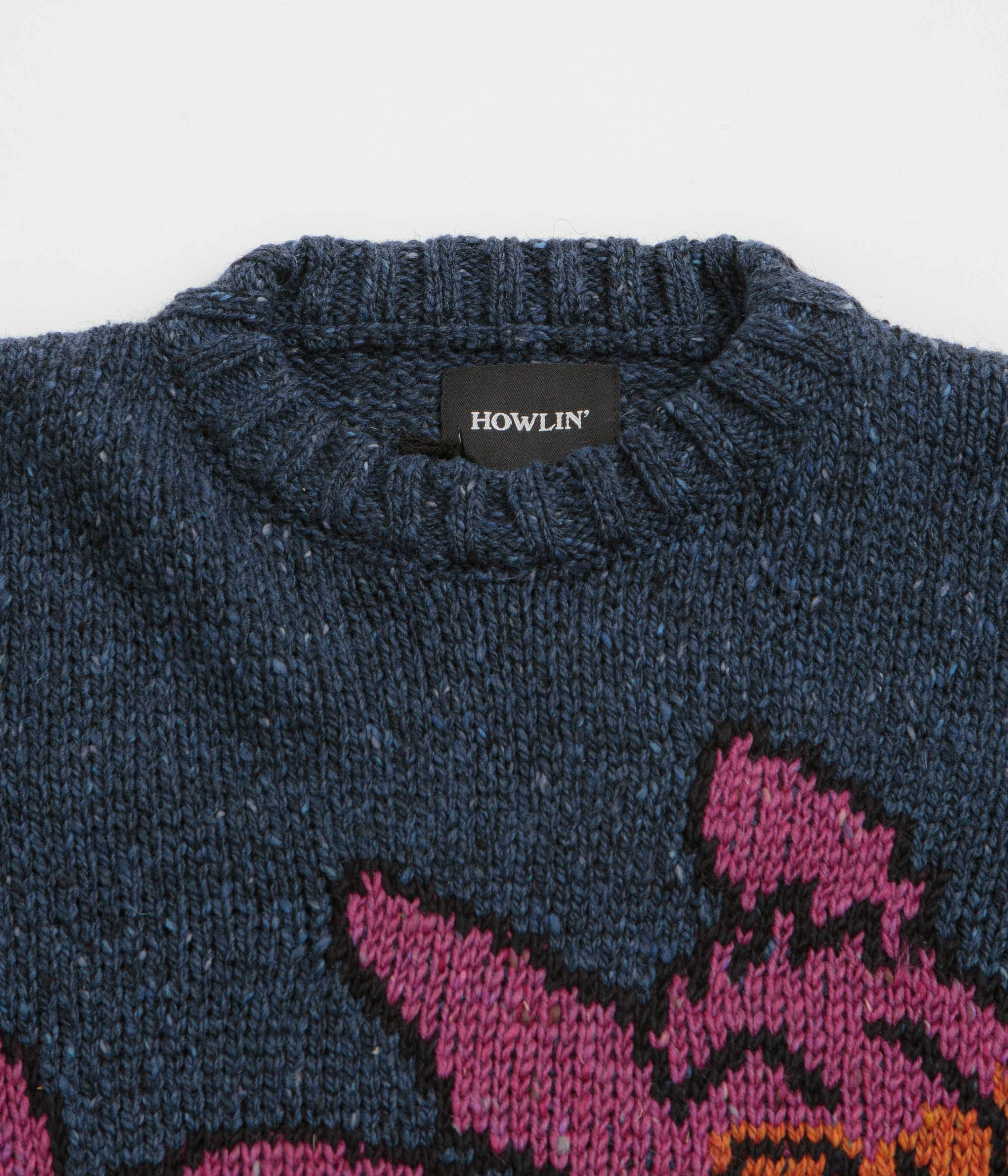 Howlin' Cosmic Deer Sweatshirt - Blue Branded Look