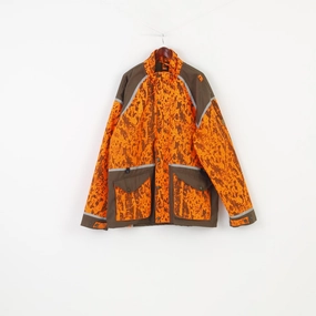 Wind Resistant Design Hubertus Hunting Men 6XL Jacket Orange Waterproof Full Zipper Outwear Pockets Working Clothes Top