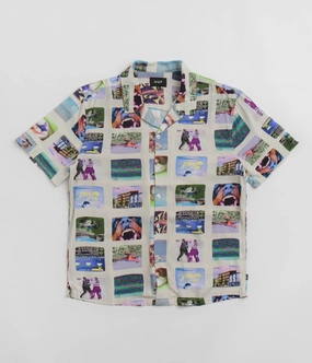 HUF 500 Channels Resort Short Sleeve Shirt - Multi networking event Unisex Choice