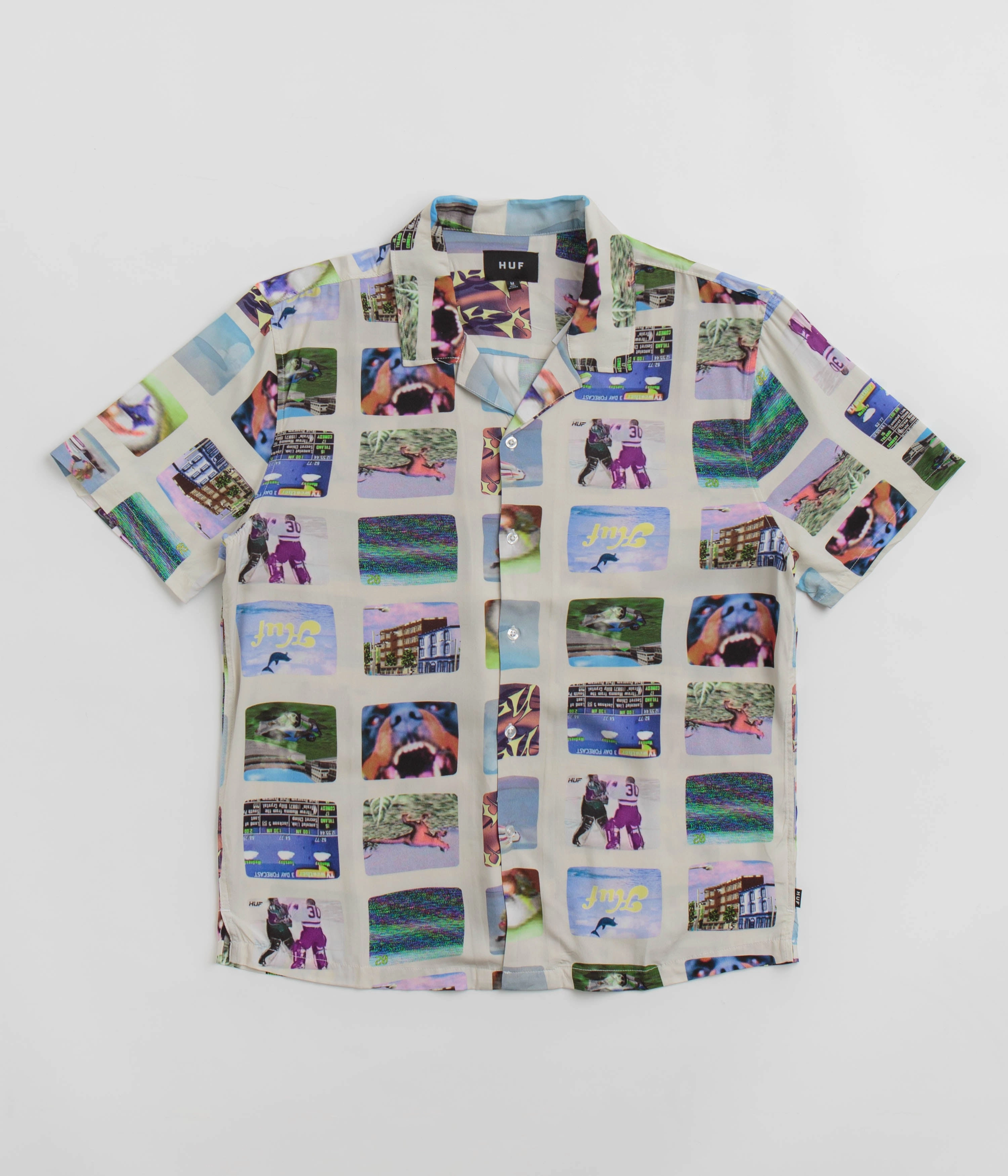 HUF 500 Channels Resort Short Sleeve Shirt - Multi networking event Unisex Choice