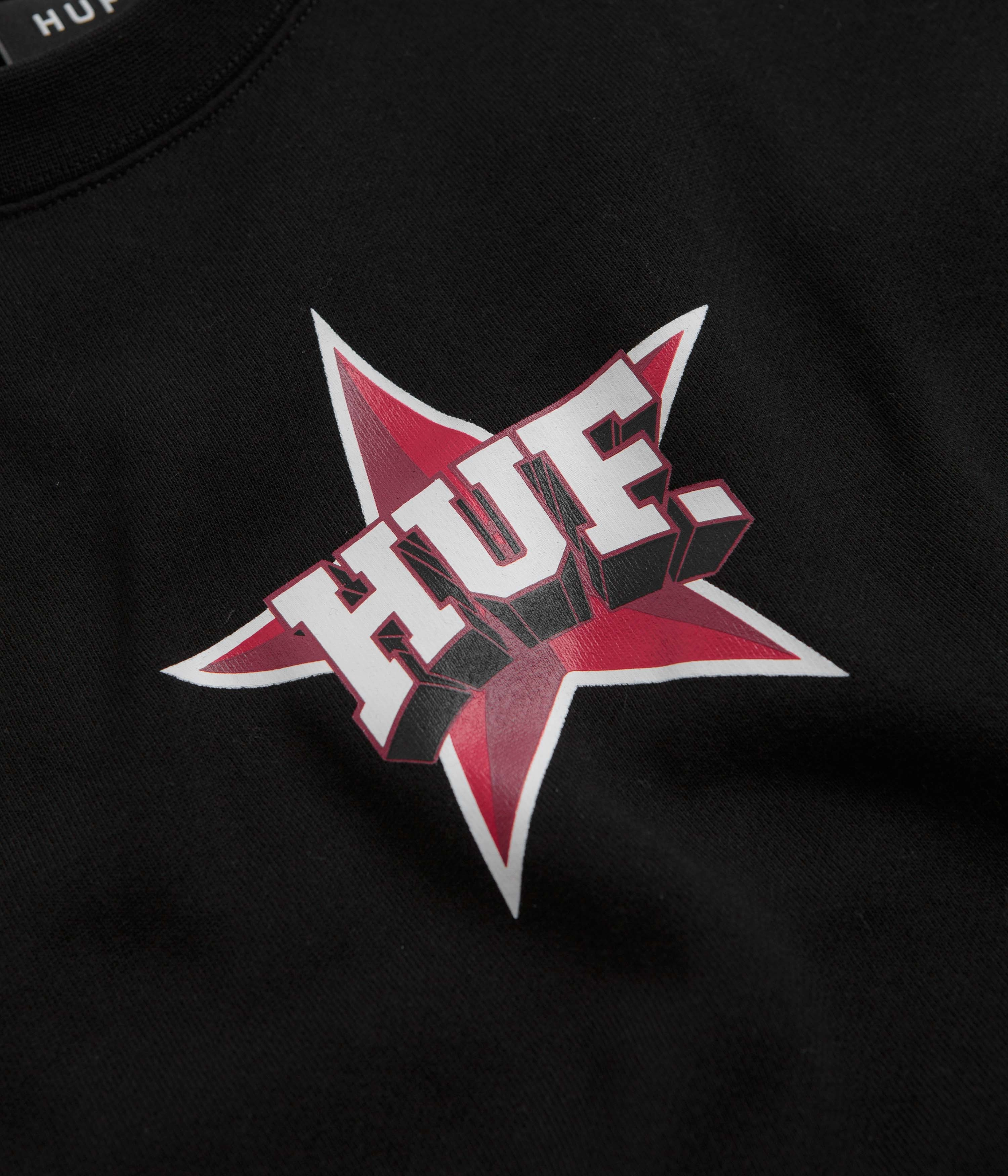 HUF All Star Crewneck Sweatshirt - Black Collared Classic Layer