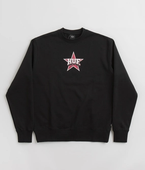 HUF All Star Crewneck Sweatshirt - Black product urban fashion sense