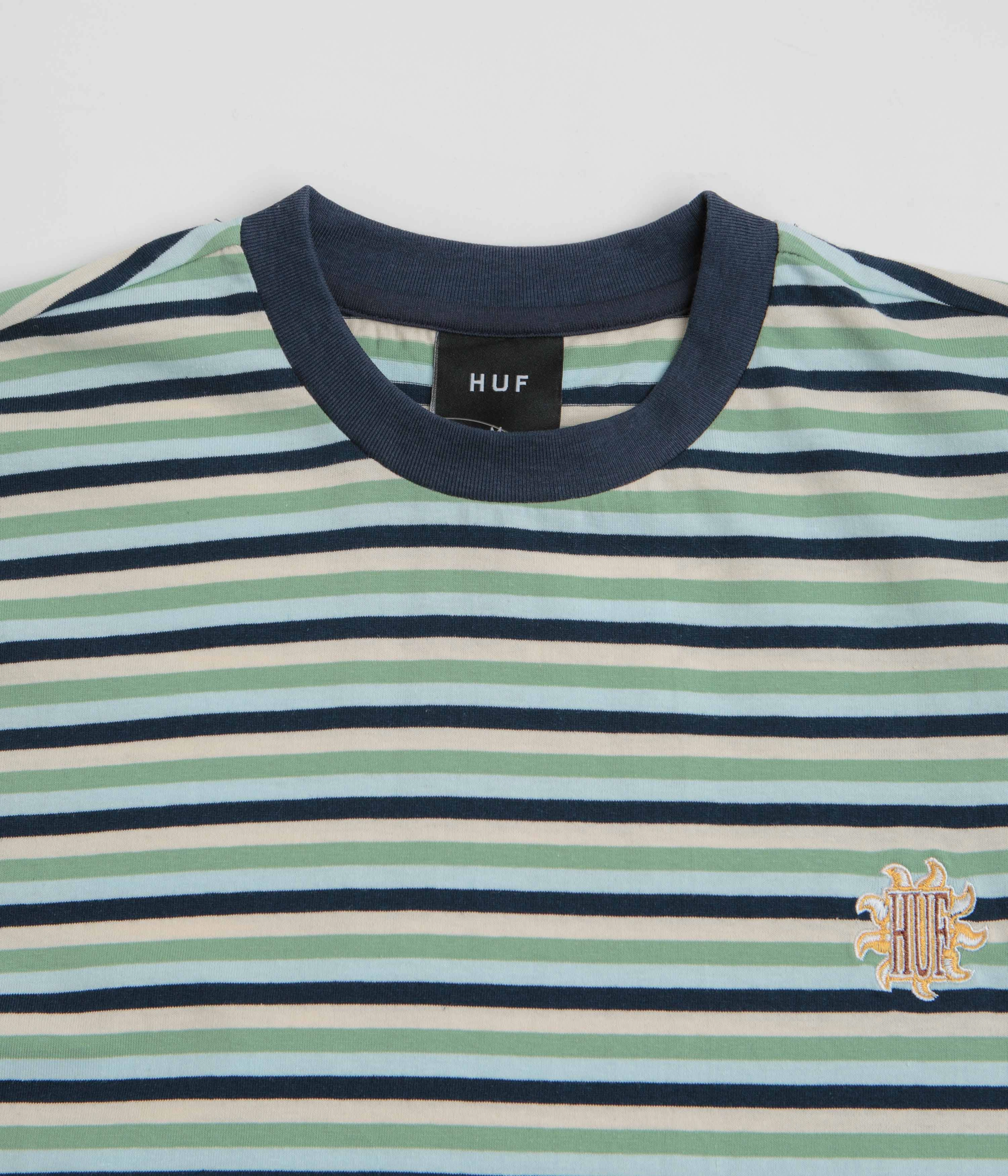 Holiday Style Trend Travel Light HUF Apollo Striped T-Shirt - Blue