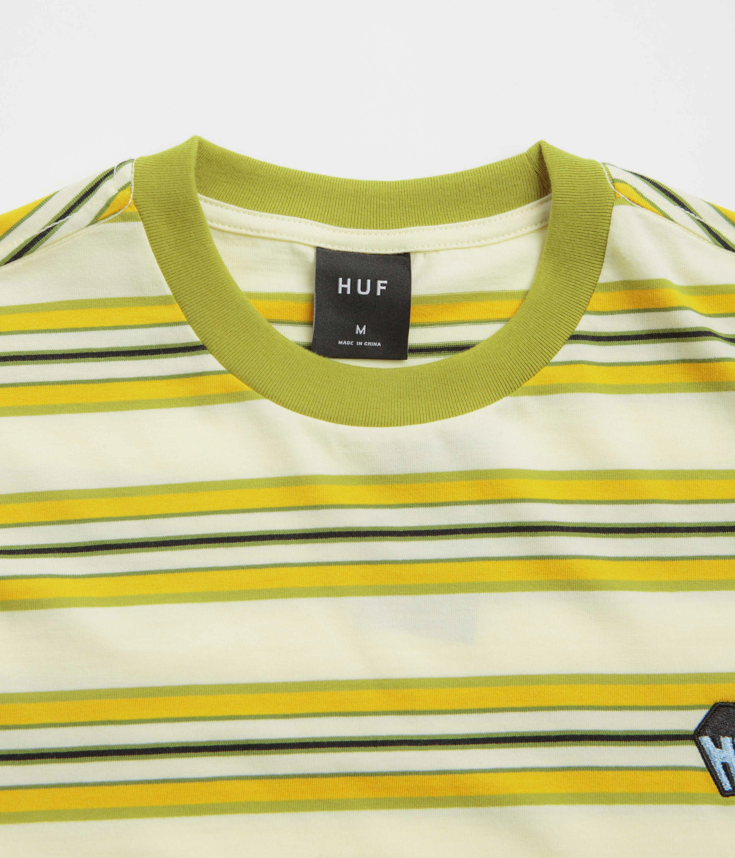 HUF Big Block Stripe T-Shirt - Pale Yellow casual top