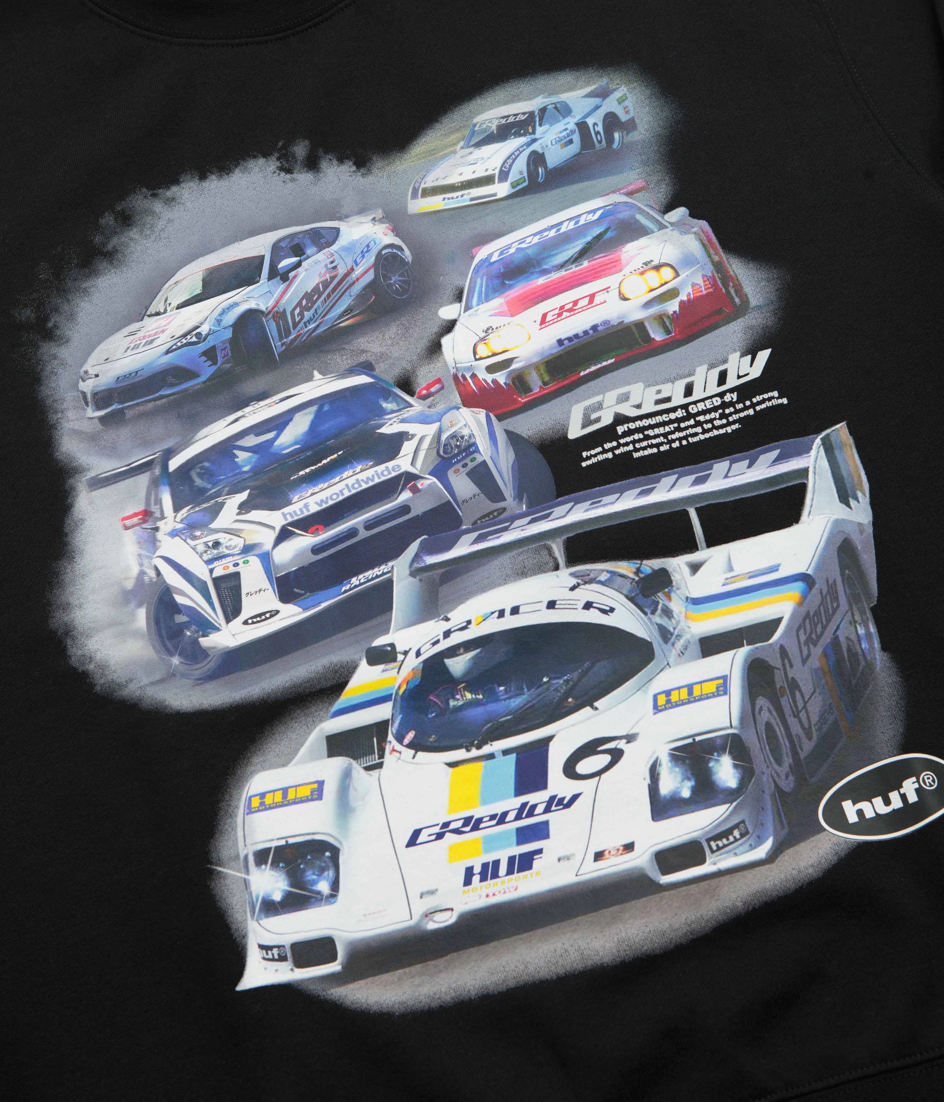 Fashion Flex HUF Greddy Showcase Crewneck Sweatshirt - Black