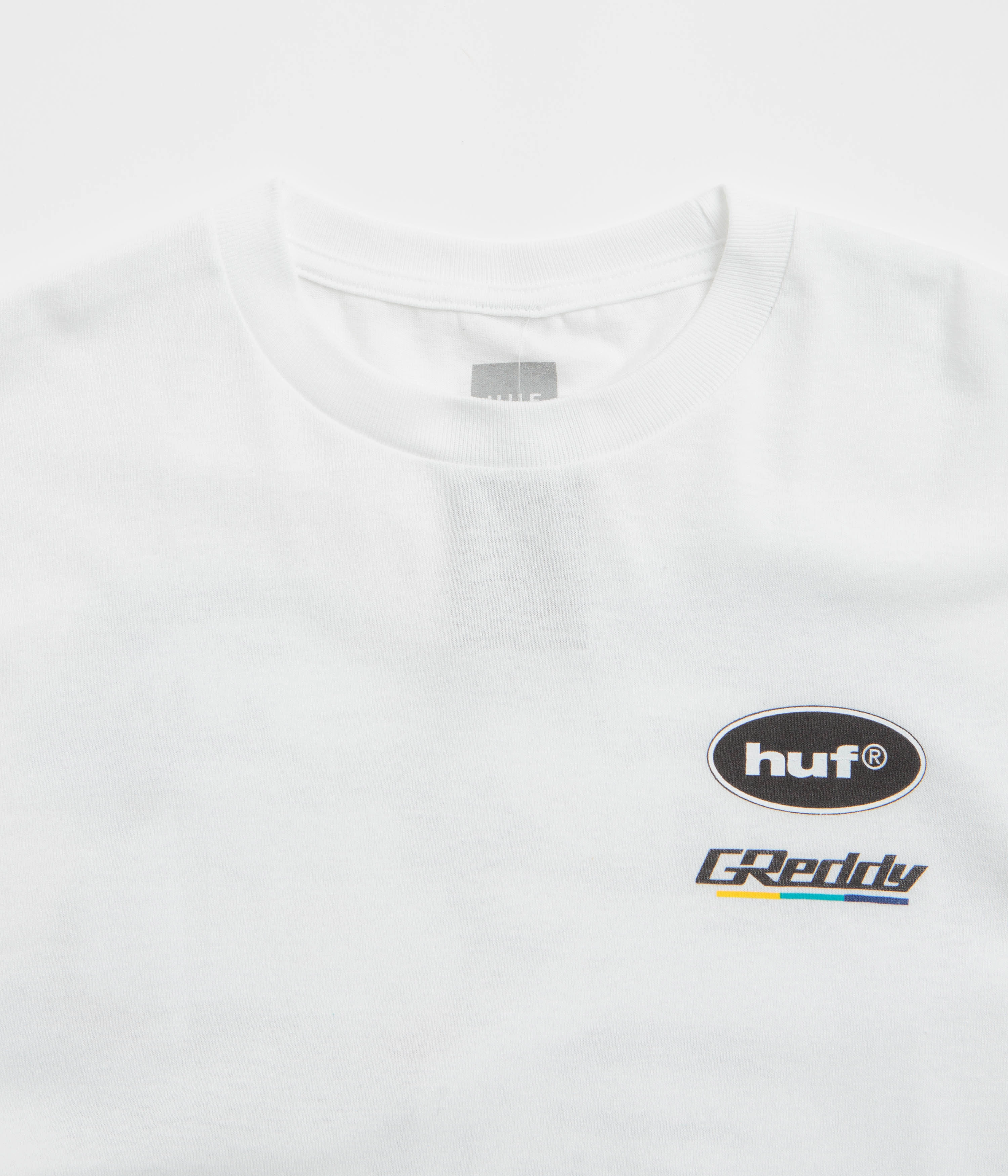 Tagless Comfort HUF Greddy Showcase T-Shirt - White