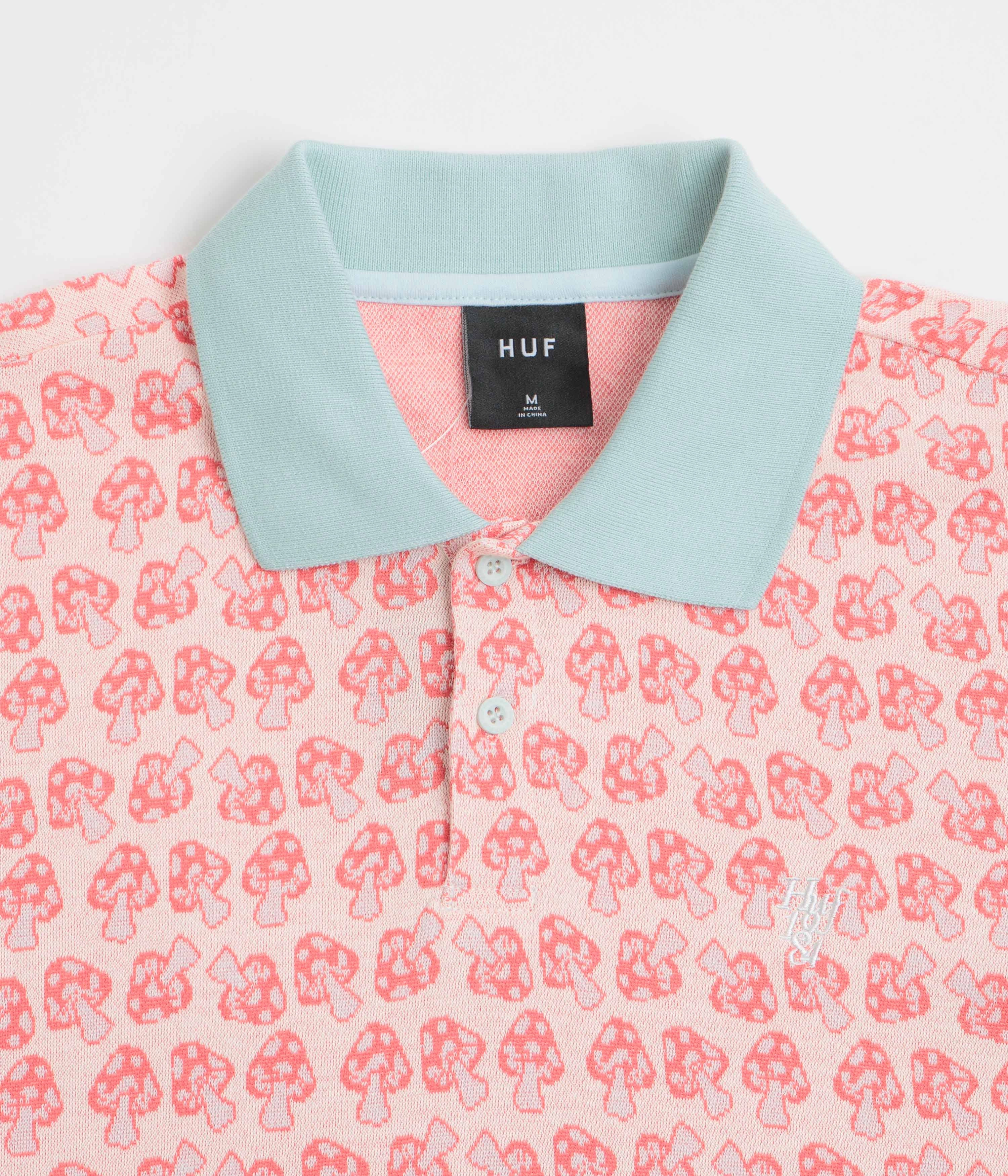 HUF Microdose Knit Polo Shirt - Red UV Protective Fabric