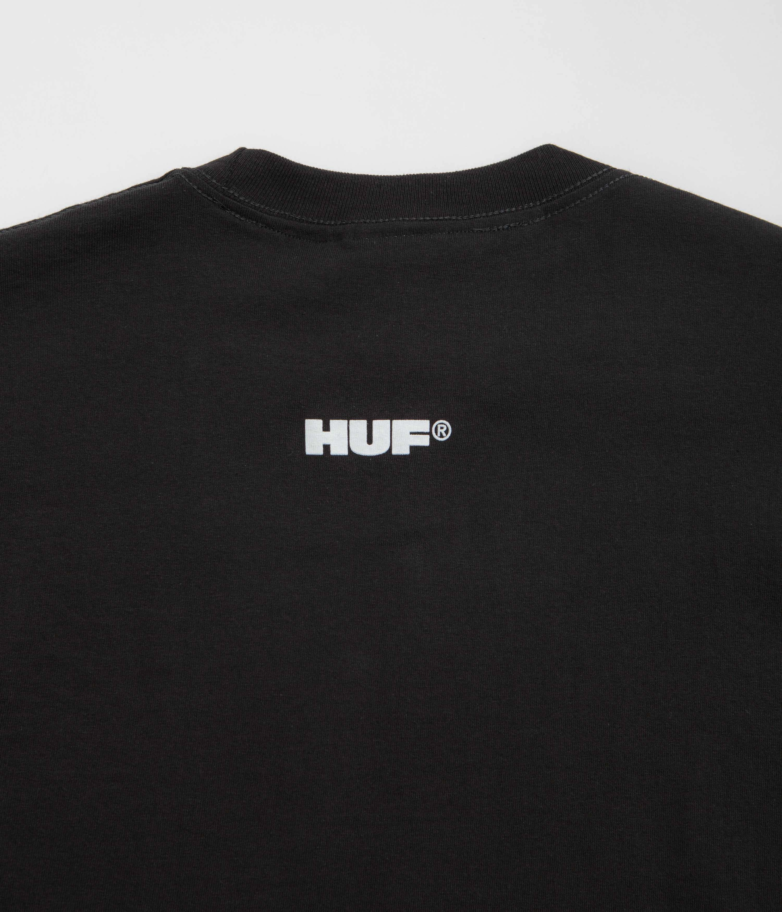 HUF Stax Snap T-Shirt - Black Relaxed Style Smart Casual