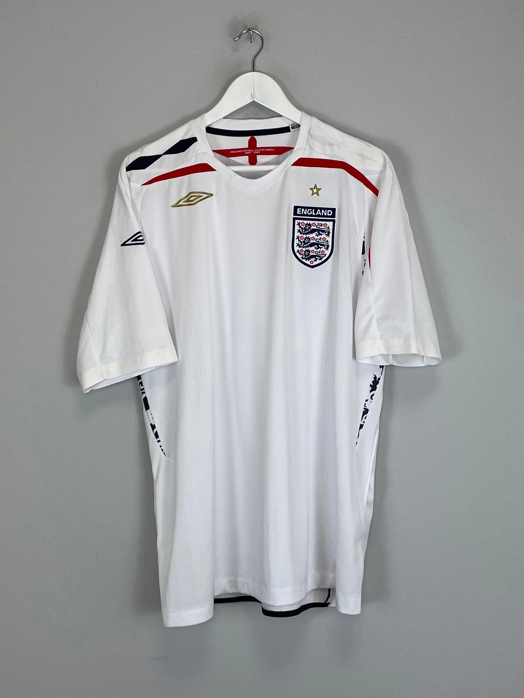 2007/09 ENGLAND HOME SHIRT (XL) UMBRO Flexible Fit Double Stitched Hem