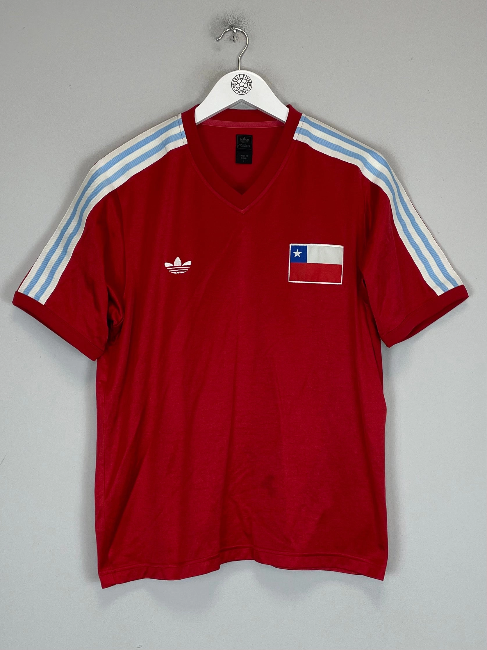 Abrasion Free Design Dynamic Fit Engineering 1980'S CHILE #10 ADIDAS ORIGINALS HOME SHIRT (L)