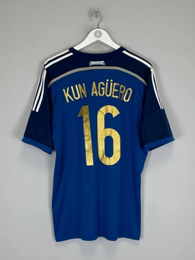 2014/15 ARGENTINA KUN AGUERO #16 AWAY SHIRT (XL) ADIDAS Flatlock Seam Technology