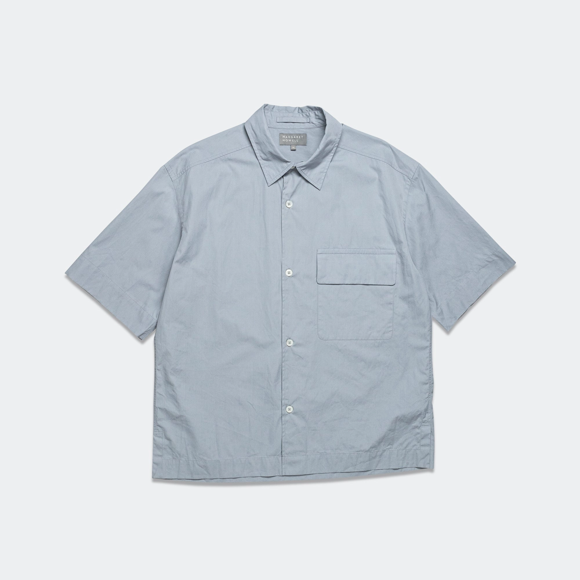 Corporate Wear Anti Pilling Surface SS Flap Pocket Shirt - Compact Cotton Poplin Pewter