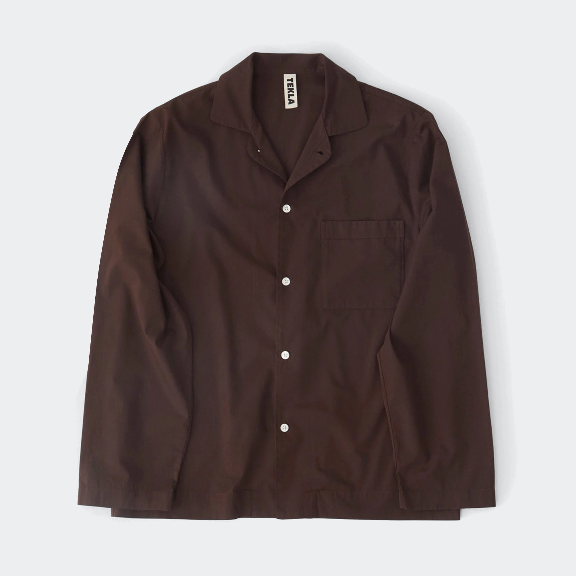 hypoallergenic material Pyjama Shirt - Coffee Cotton Poplin
