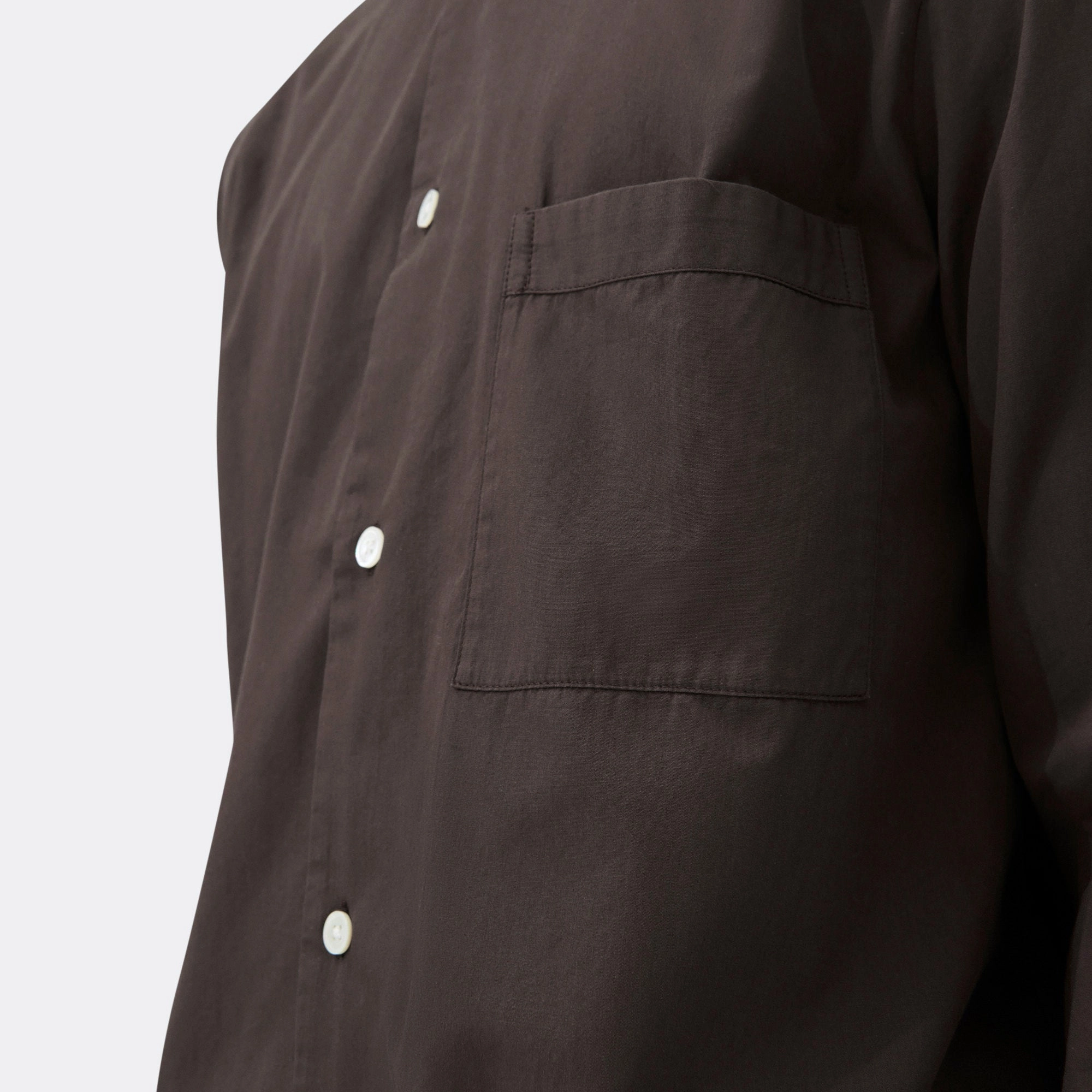 tall size Pyjama Shirt - Coffee Cotton Poplin