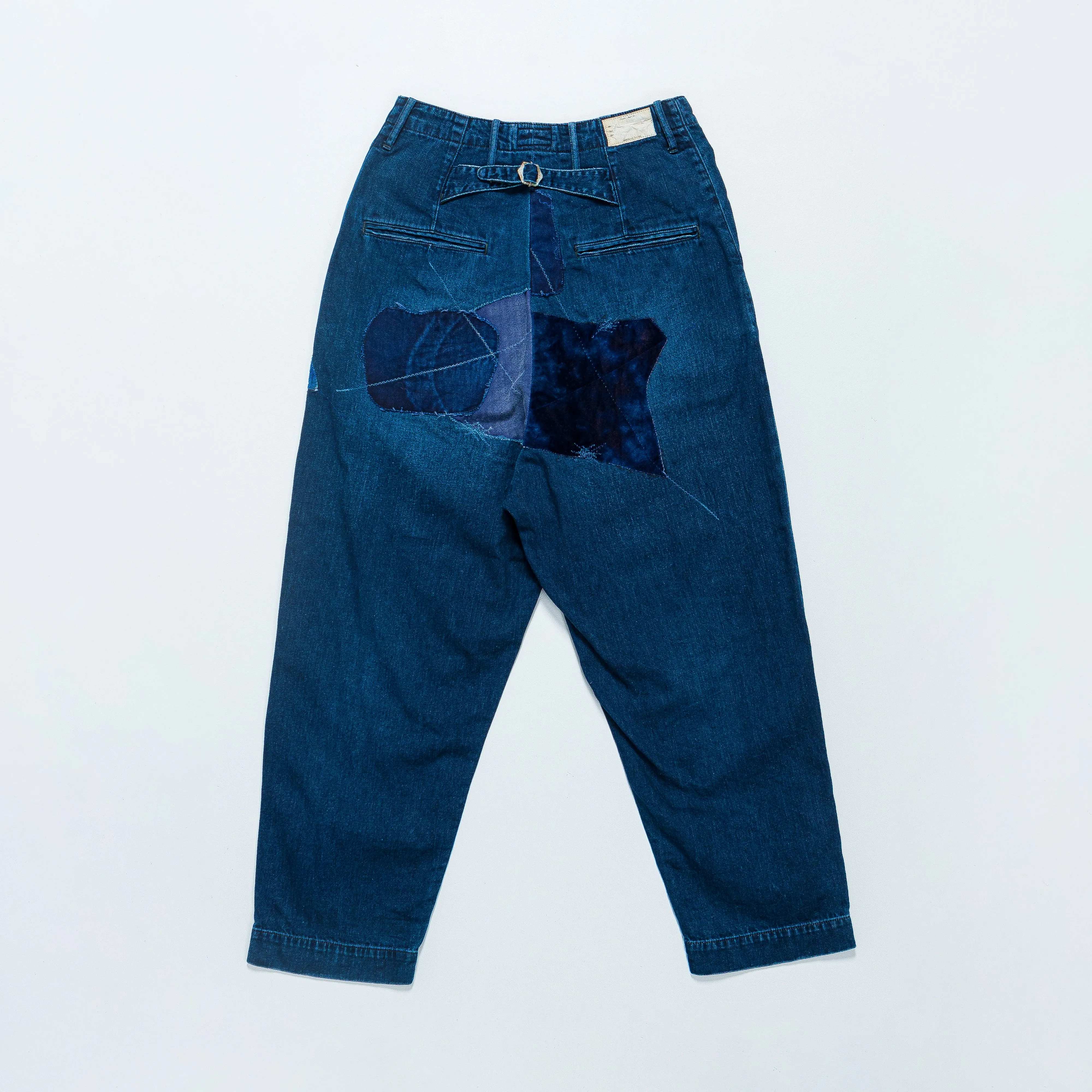 IDGxIDG Denim High Waisted Nime Pants (Gypsy Patch Remake) - Indigo Casual Solution Teen Outfit Nature Lover Unisex Wear