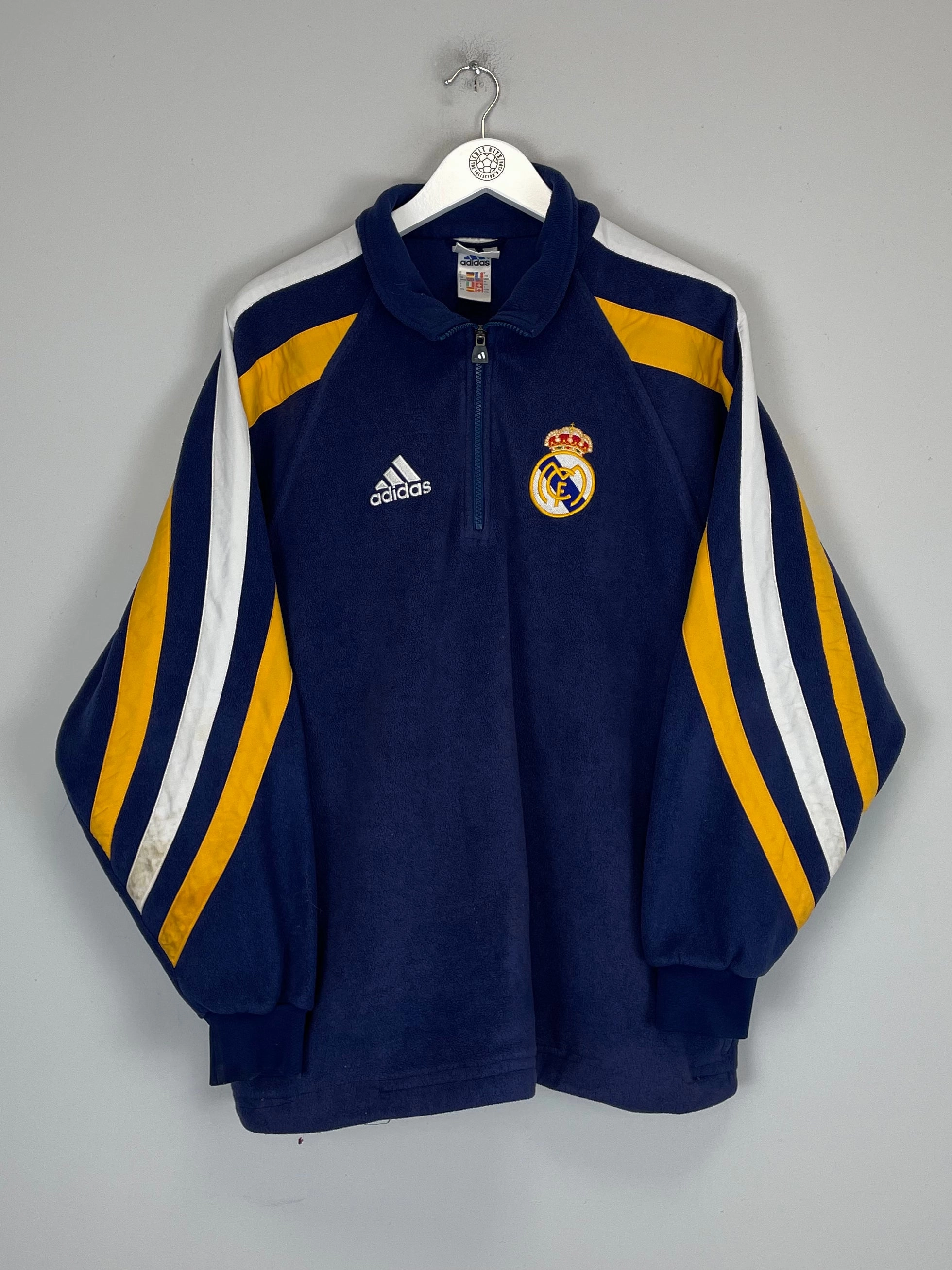 1998/99 REAL MADRID 1/4 ZIP FLEECE (M) ADIDAS ZeroDistraction Tagless Design fashion-forward venue