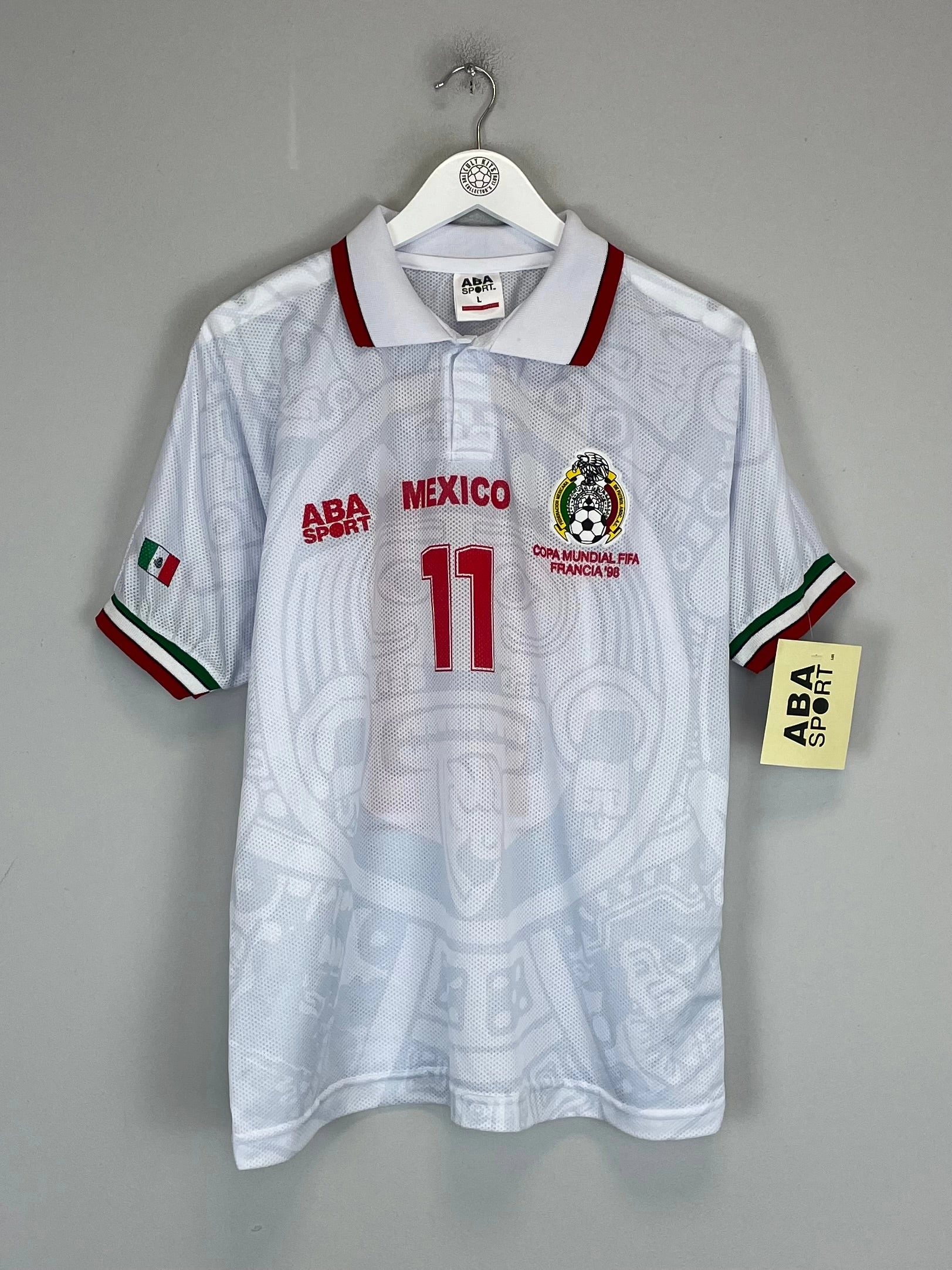 1998 Mexico Blanco #11 *Reissue* World Cup Edition Away (Multiple) ABA Sport Fast Layering