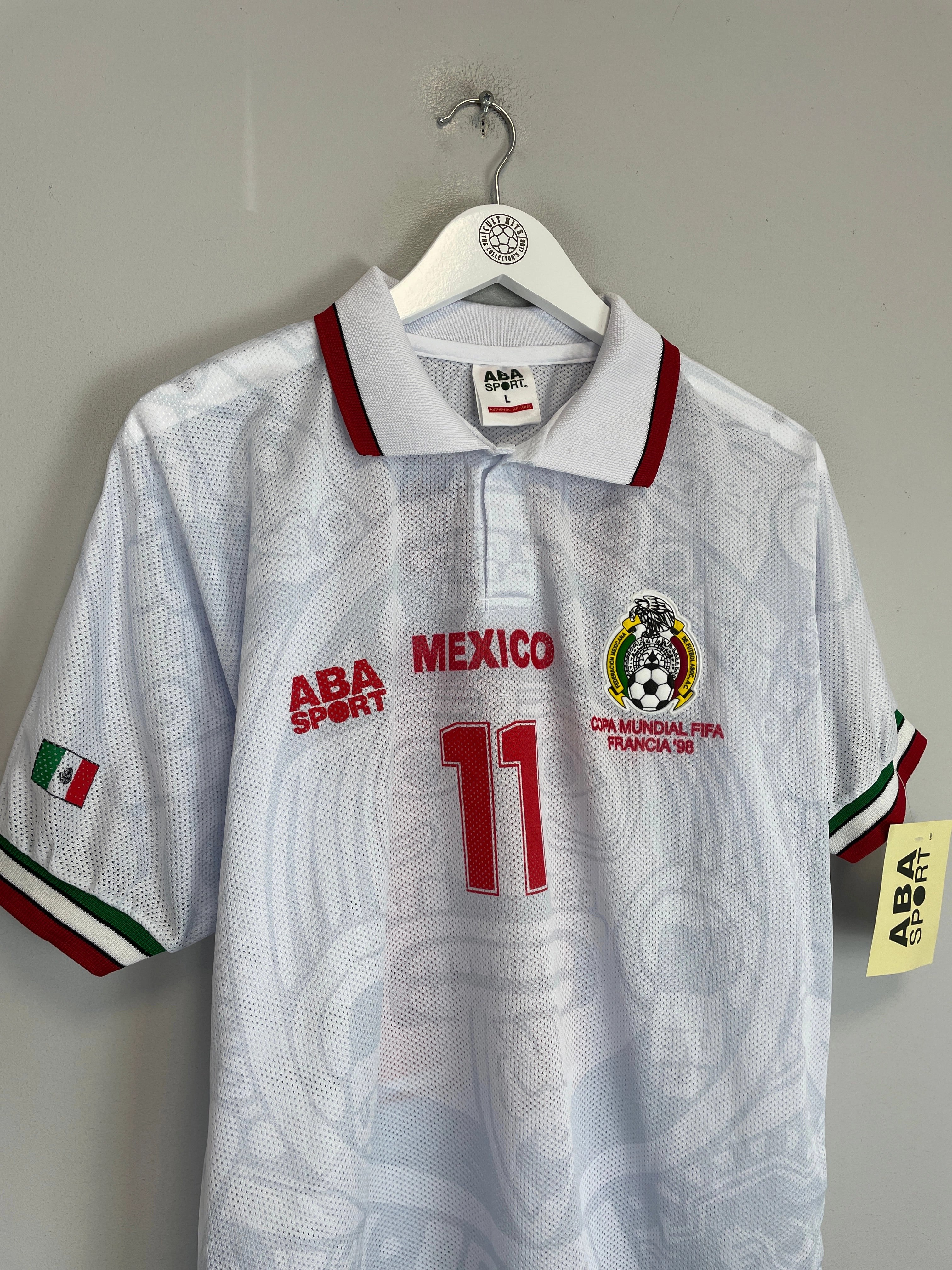 1998 Mexico Blanco #11 *Reissue* World Cup Edition Away (Multiple) ABA Sport Casual Fit Fitness Look